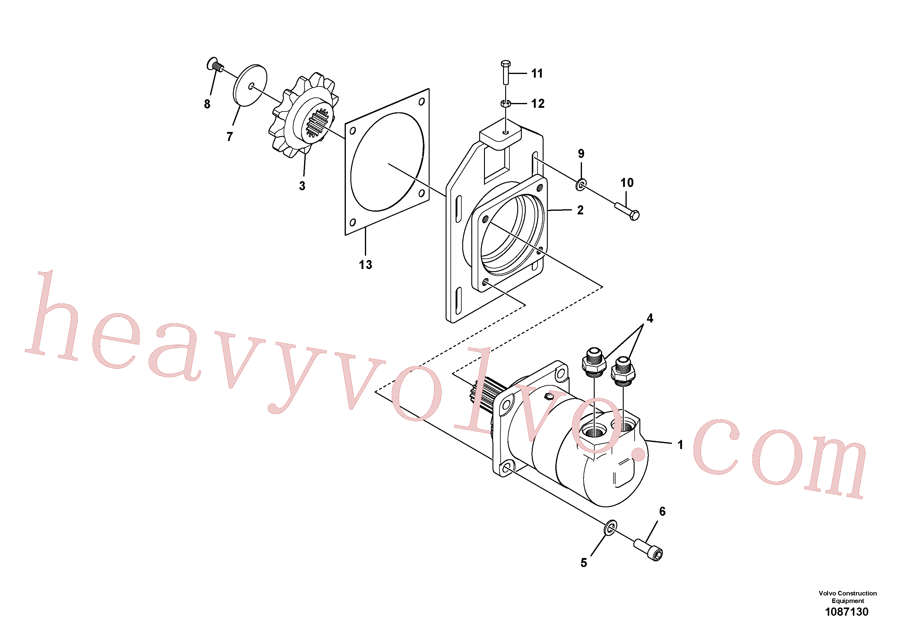 RM58816299 for Volvo High Torque Auger Motor Installation(1087130 assembly)