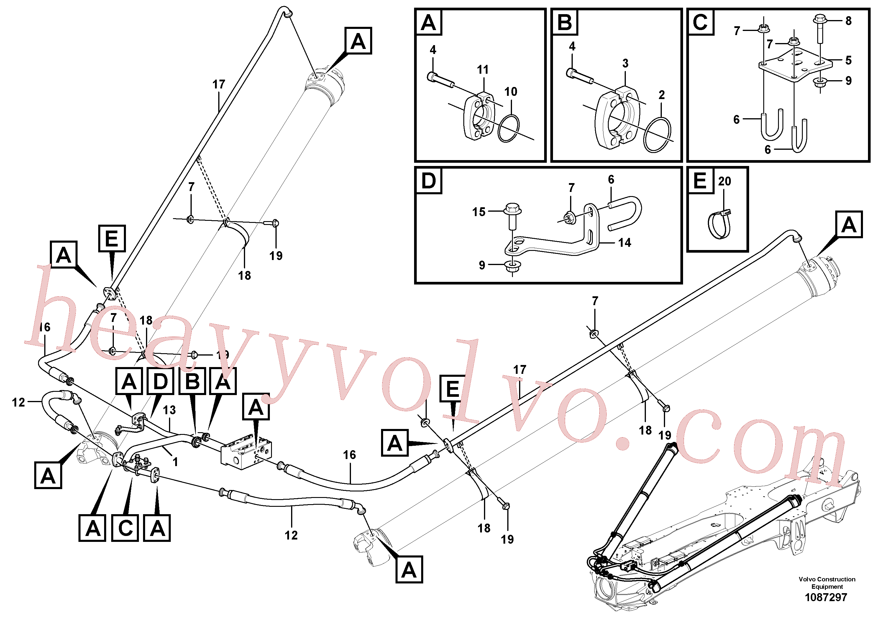 VOE13949279 for Volvo Tipping system, load unit(1087297 assembly)