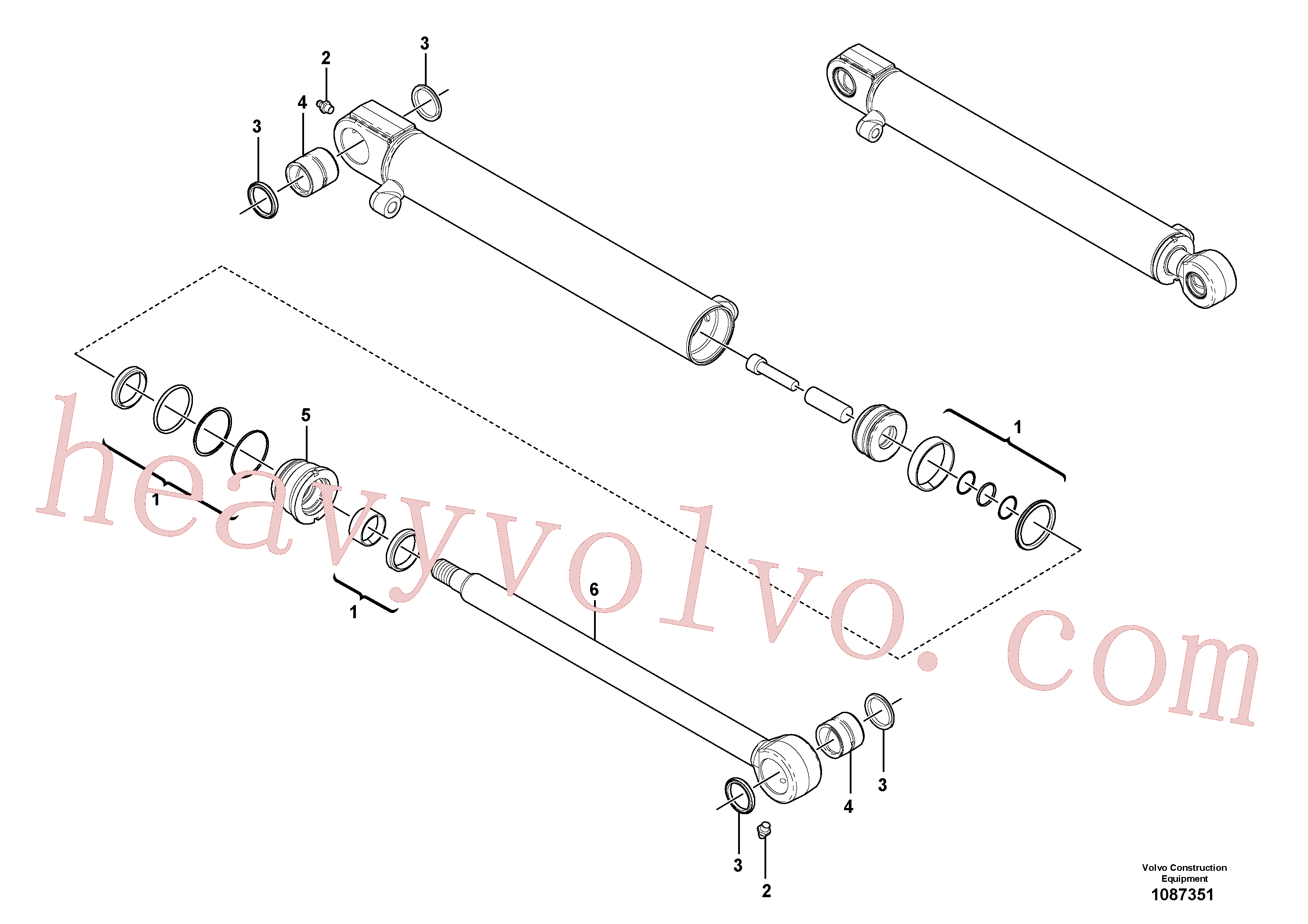 VOE17468663 for Volvo Dipper arm cylinder(1087351 assembly)