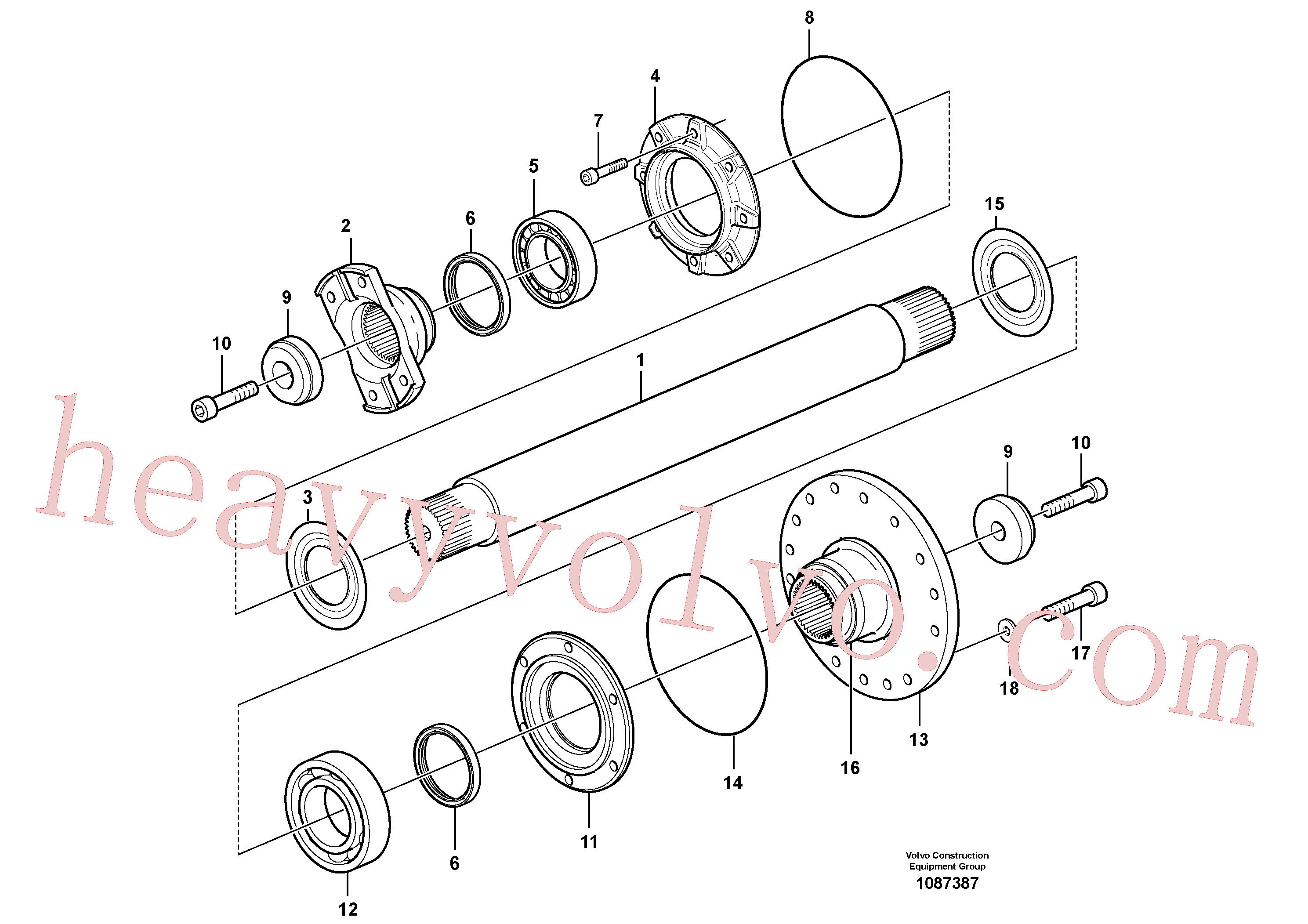 VOE958908 for Volvo Intermediate shaft(1087387 assembly)