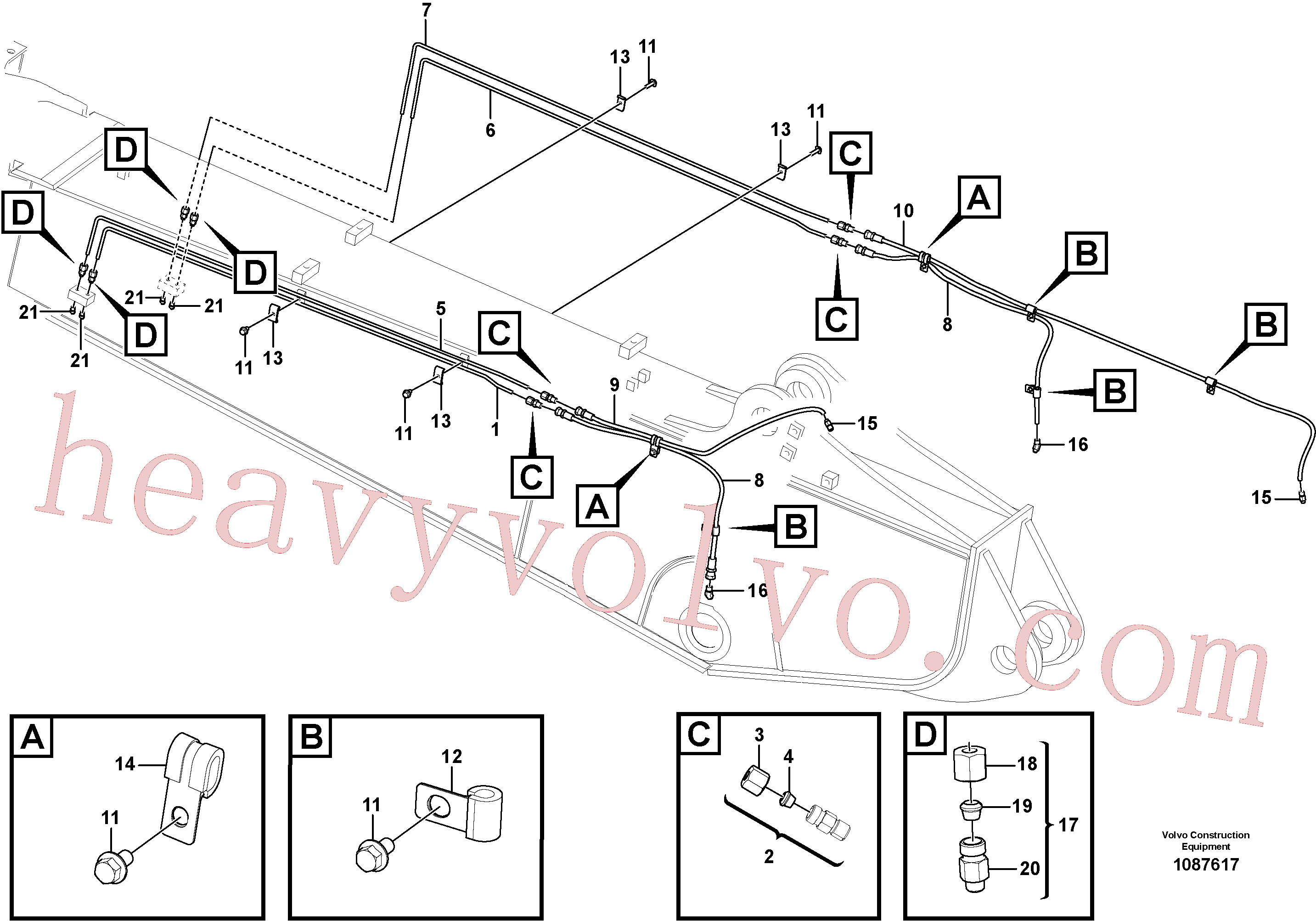 VOE14500291 for Volvo Grease Piping(1087617 assembly)