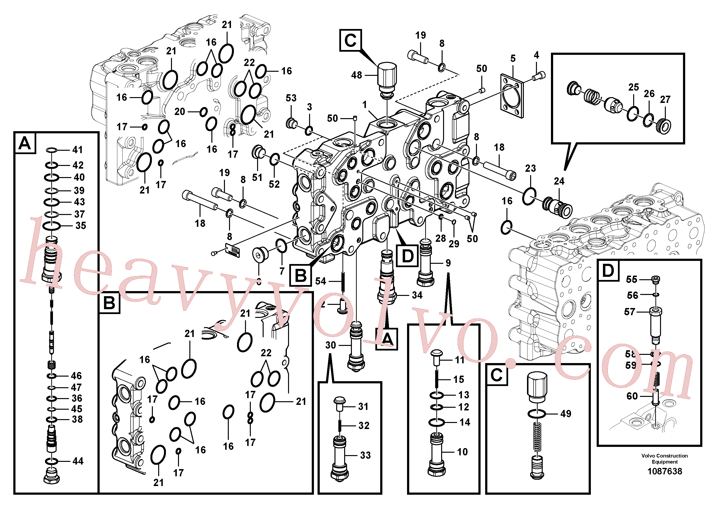 VOE14597216 for Volvo Main control valve(1087638 assembly)