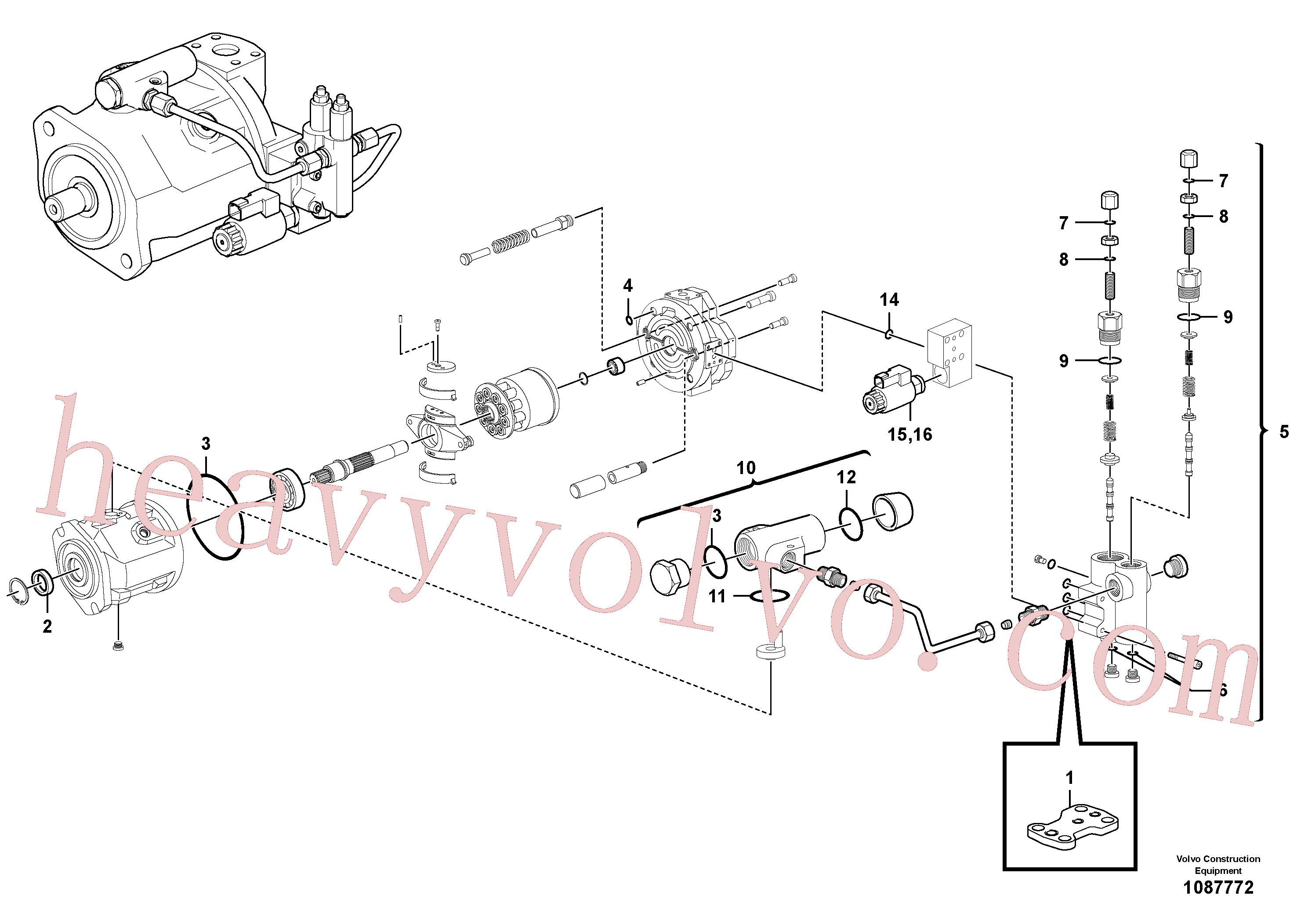 VOE17467855 for Volvo Hydraulic pump(1087772 assembly)