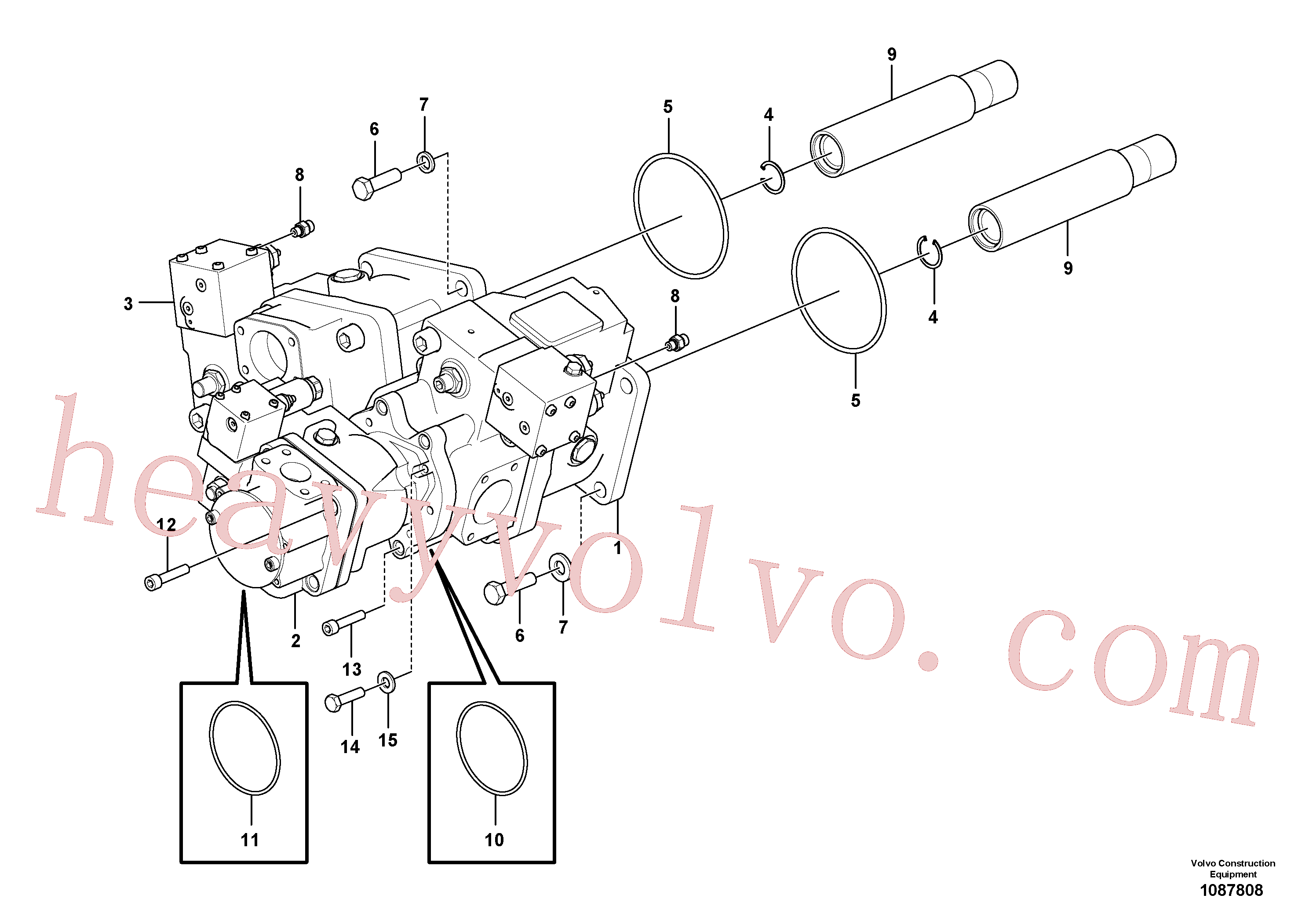 VOE13963314 for Volvo Hydraulic pump with fitting parts(1087808 assembly)