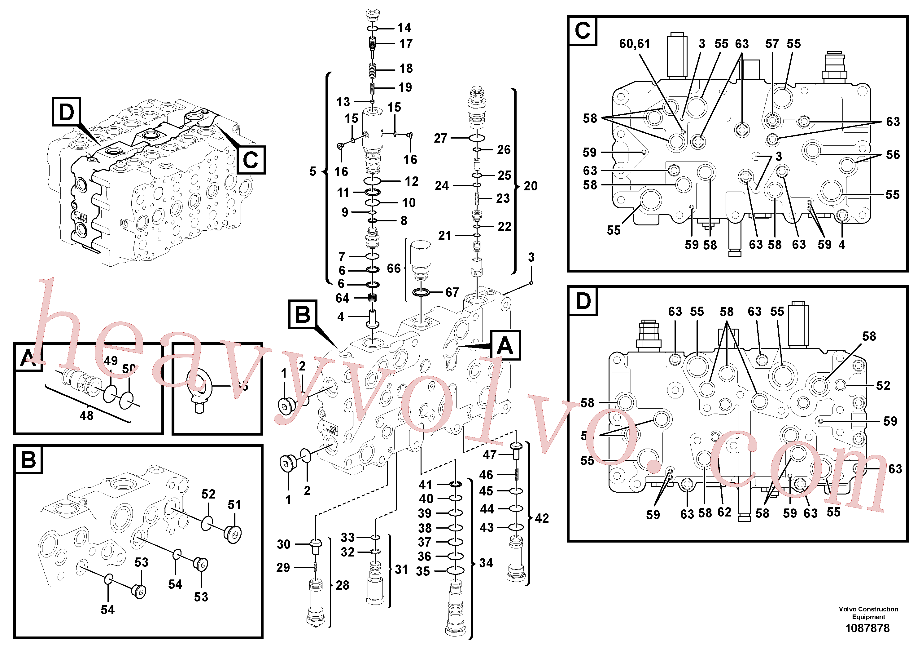 VOE14597216 for Volvo Main control valve(1087878 assembly)