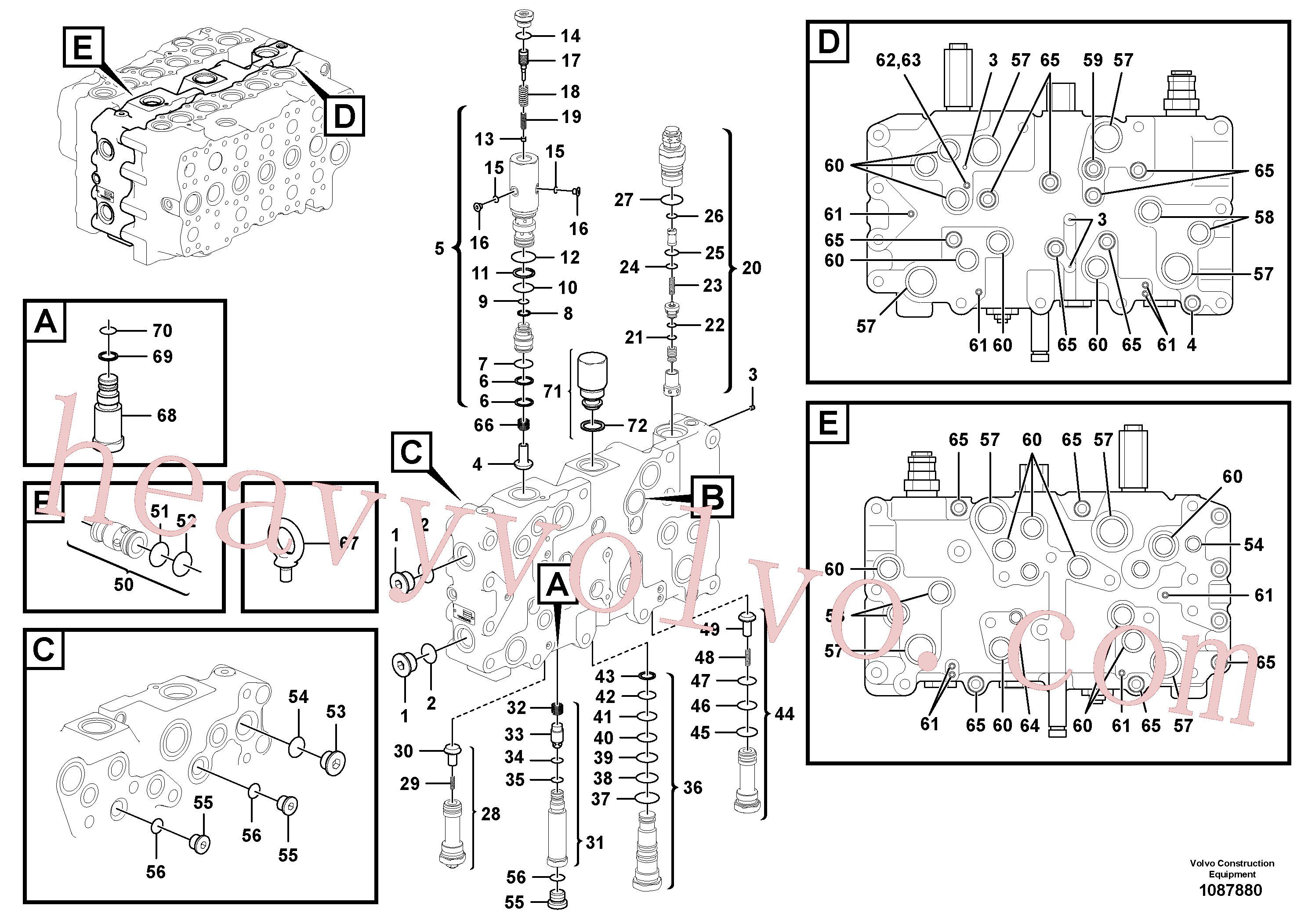 VOE14557147 for Volvo Main control valve(1087880 assembly)