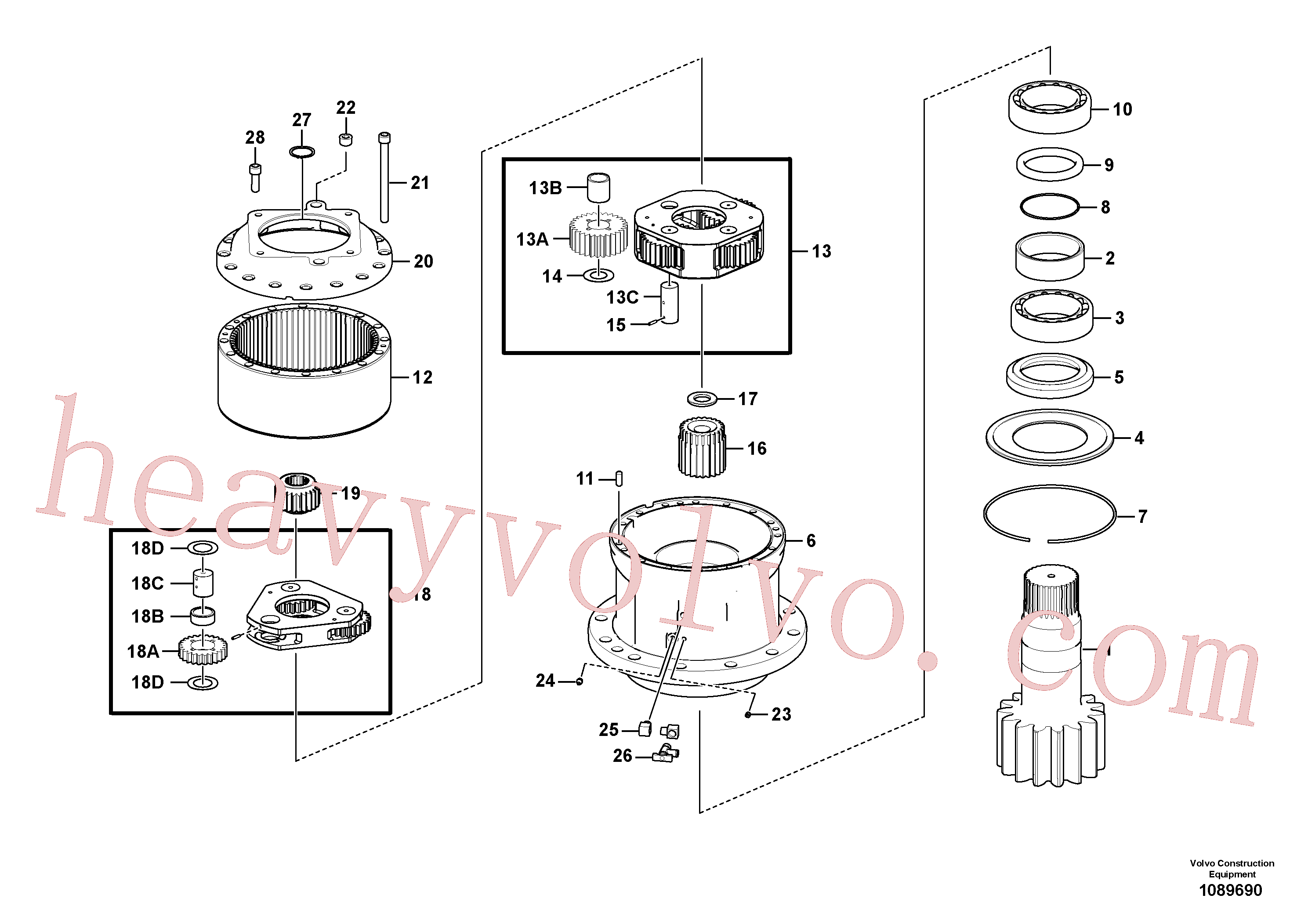 VOE14596630 for Volvo Swing gearbox(1089690 assembly)