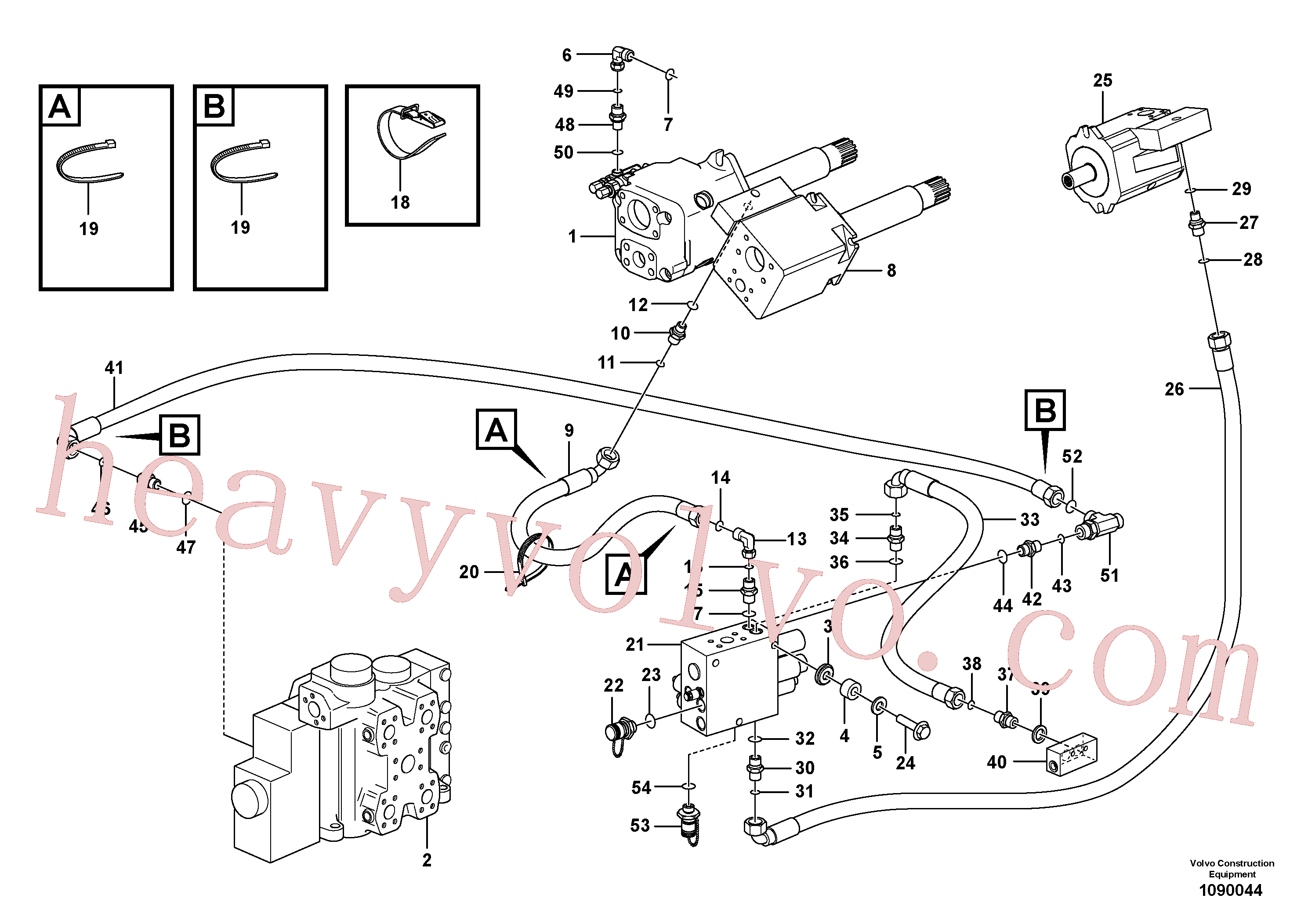 VOE11173878 for Volvo Feed line, pump - central block(1090044 assembly)