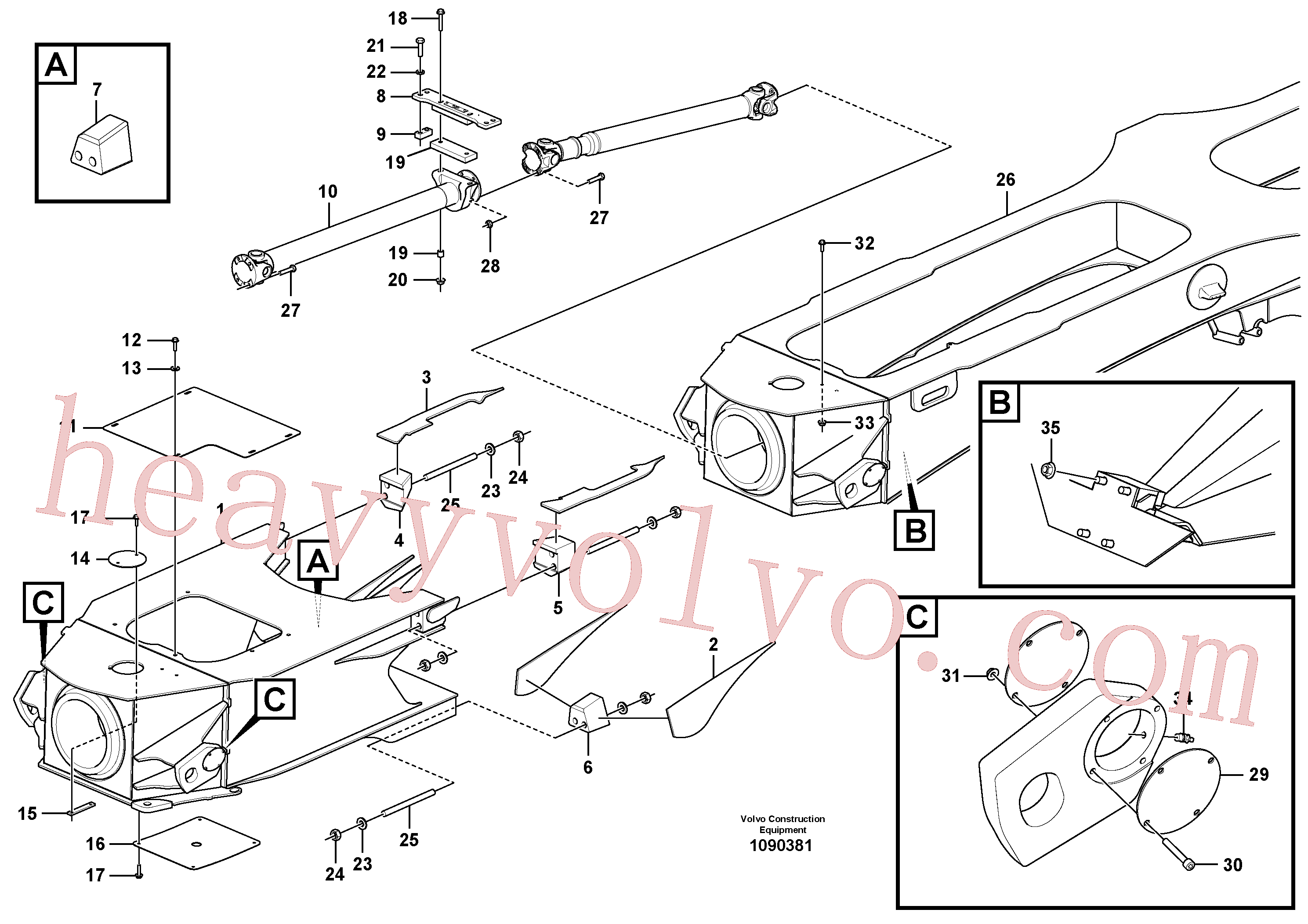 VOE1068250 for Volvo Frame Extension(1090381 assembly)