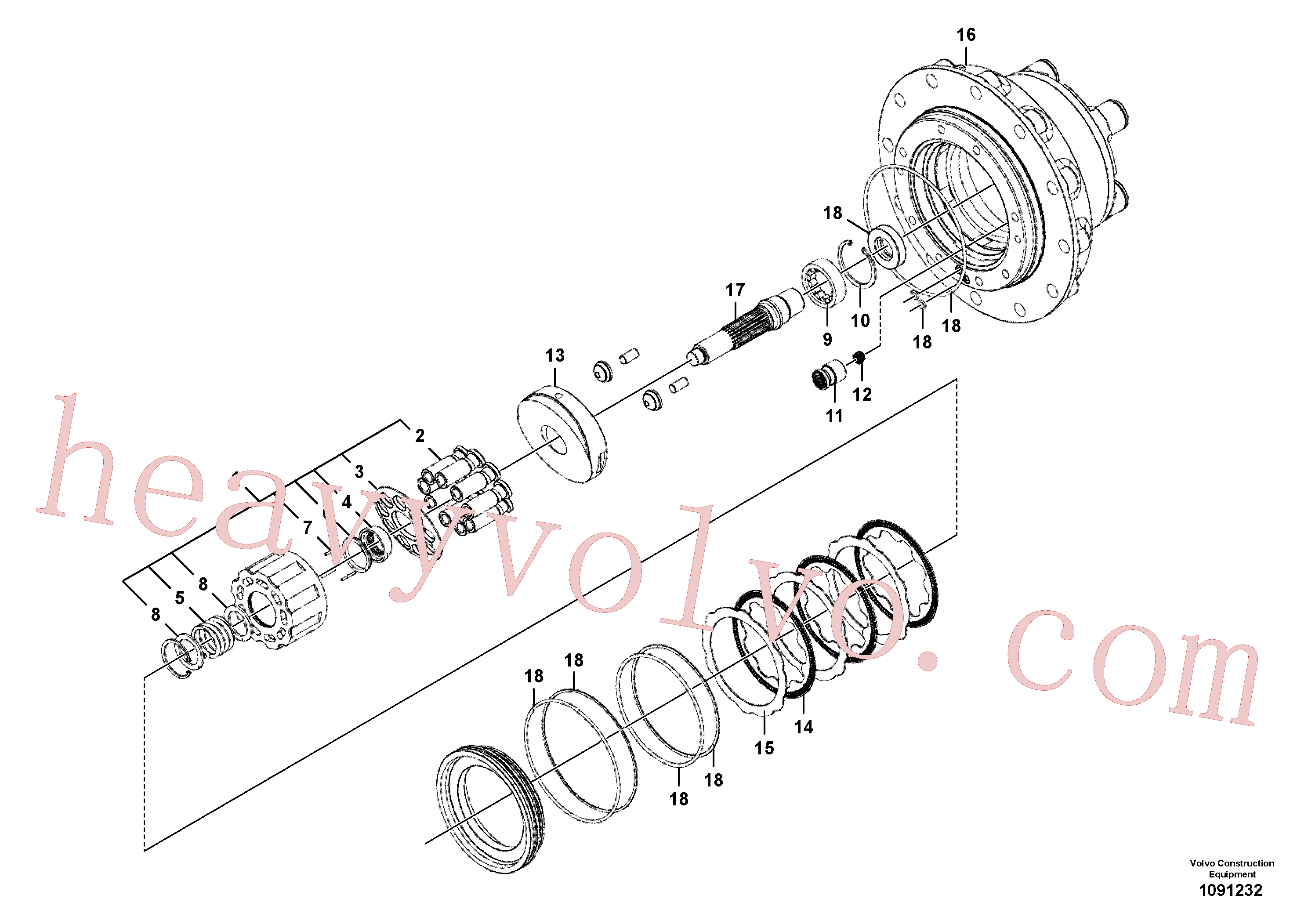 VOE8230-22960 for Volvo Travel motor(1091232 assembly)