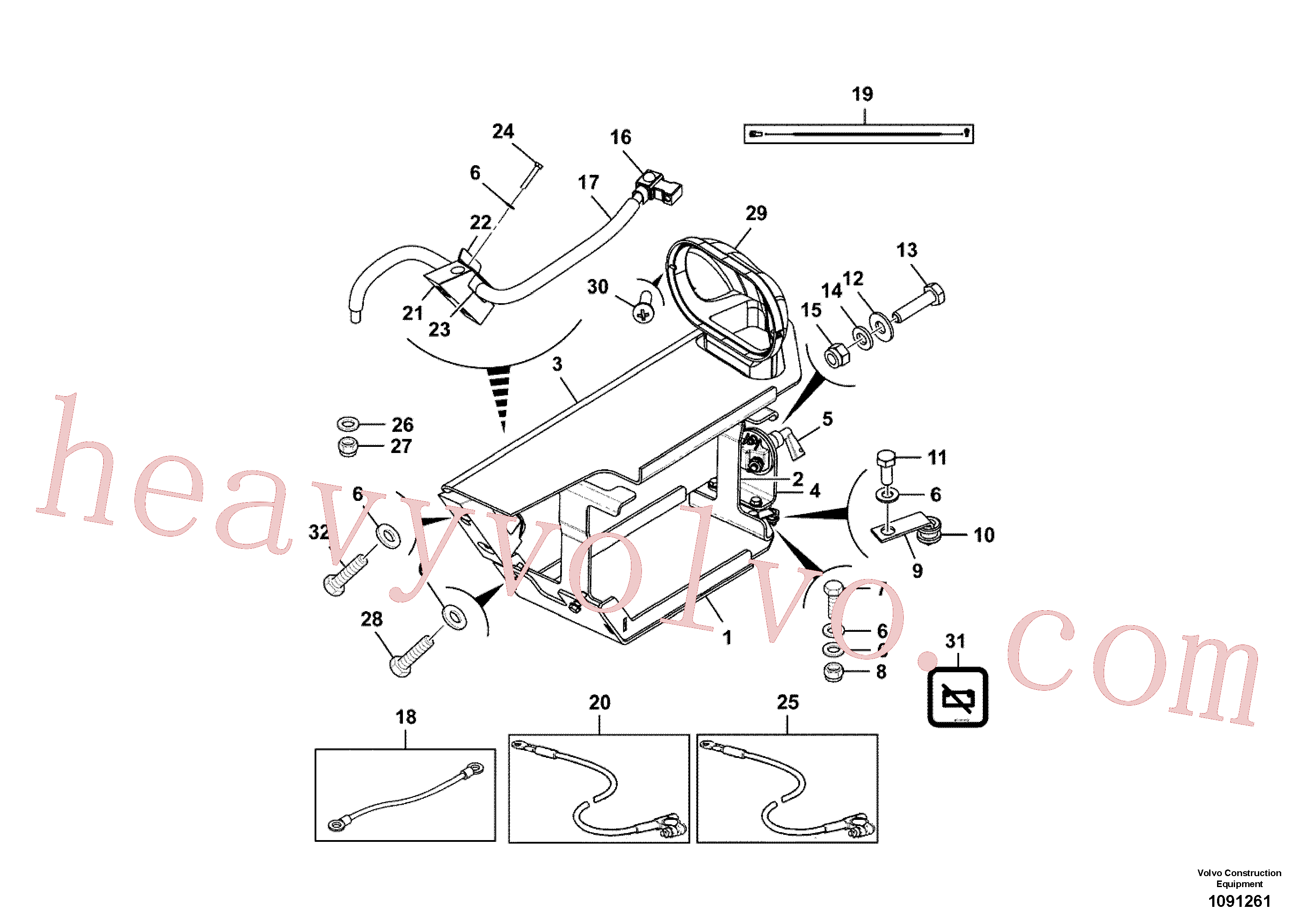 VOE17210140 for Volvo Battery, assembly, fittings(1091261 assembly)