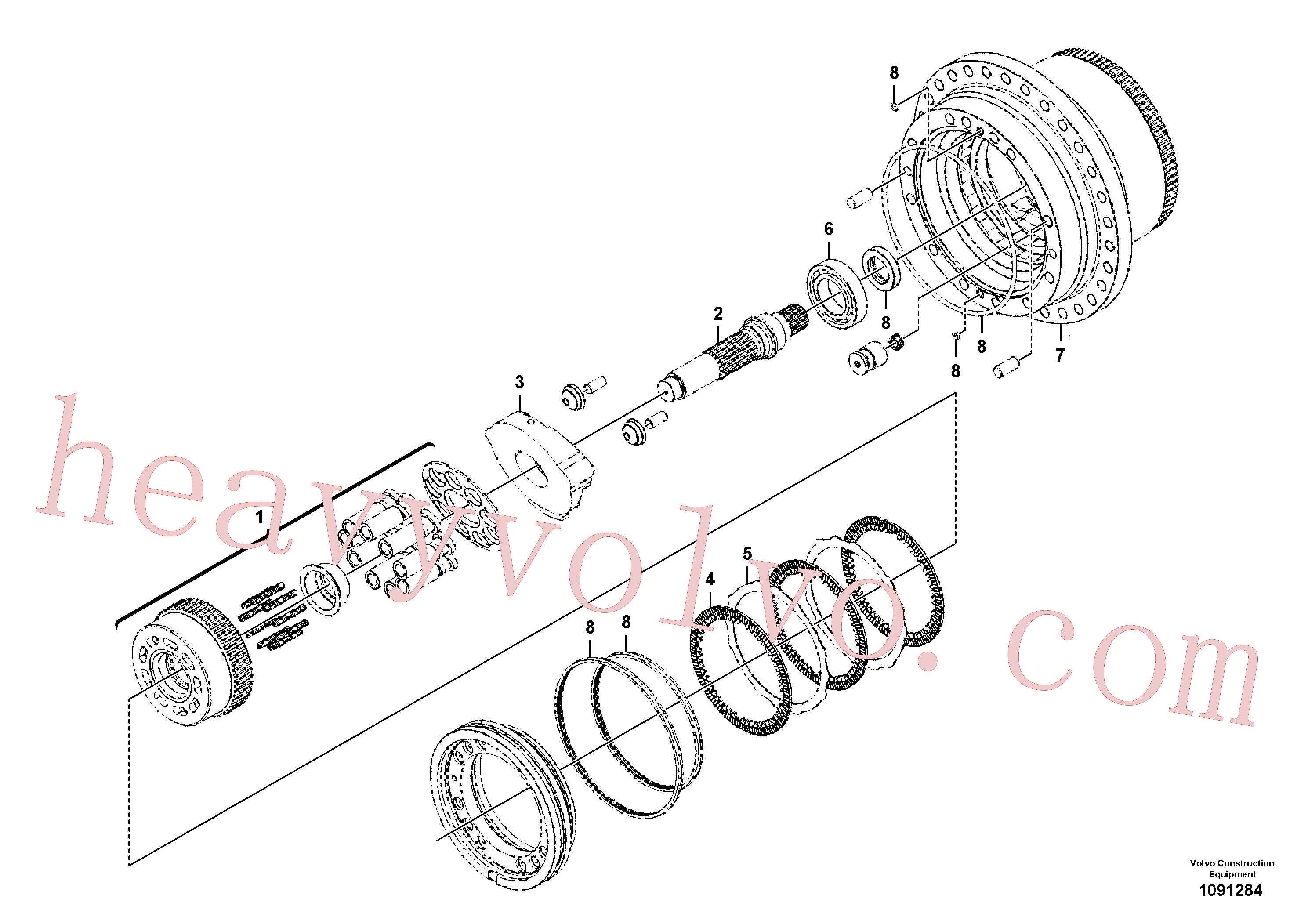 VOE14721124 for Volvo Travel motor(1091284 assembly)