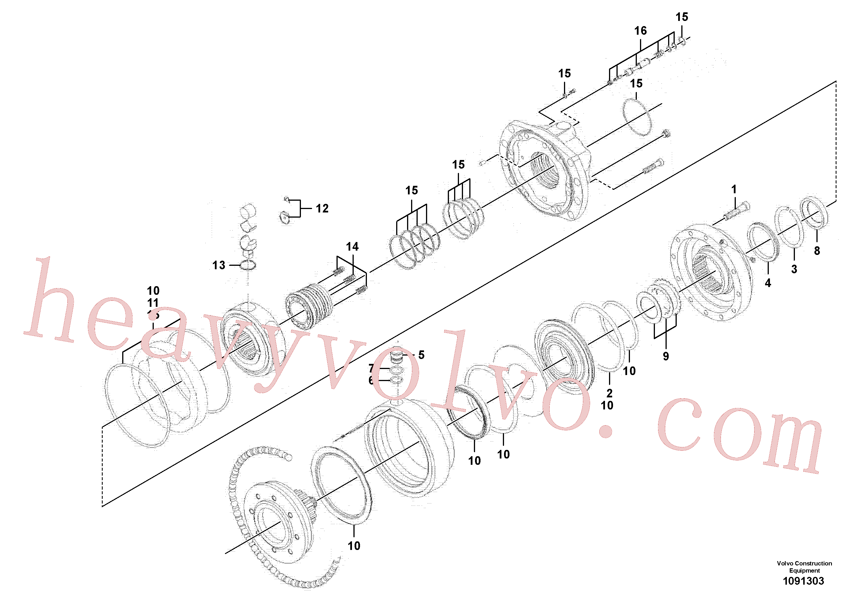 RM59234518 for Volvo Hydraulic motor, travel(1091303 assembly)