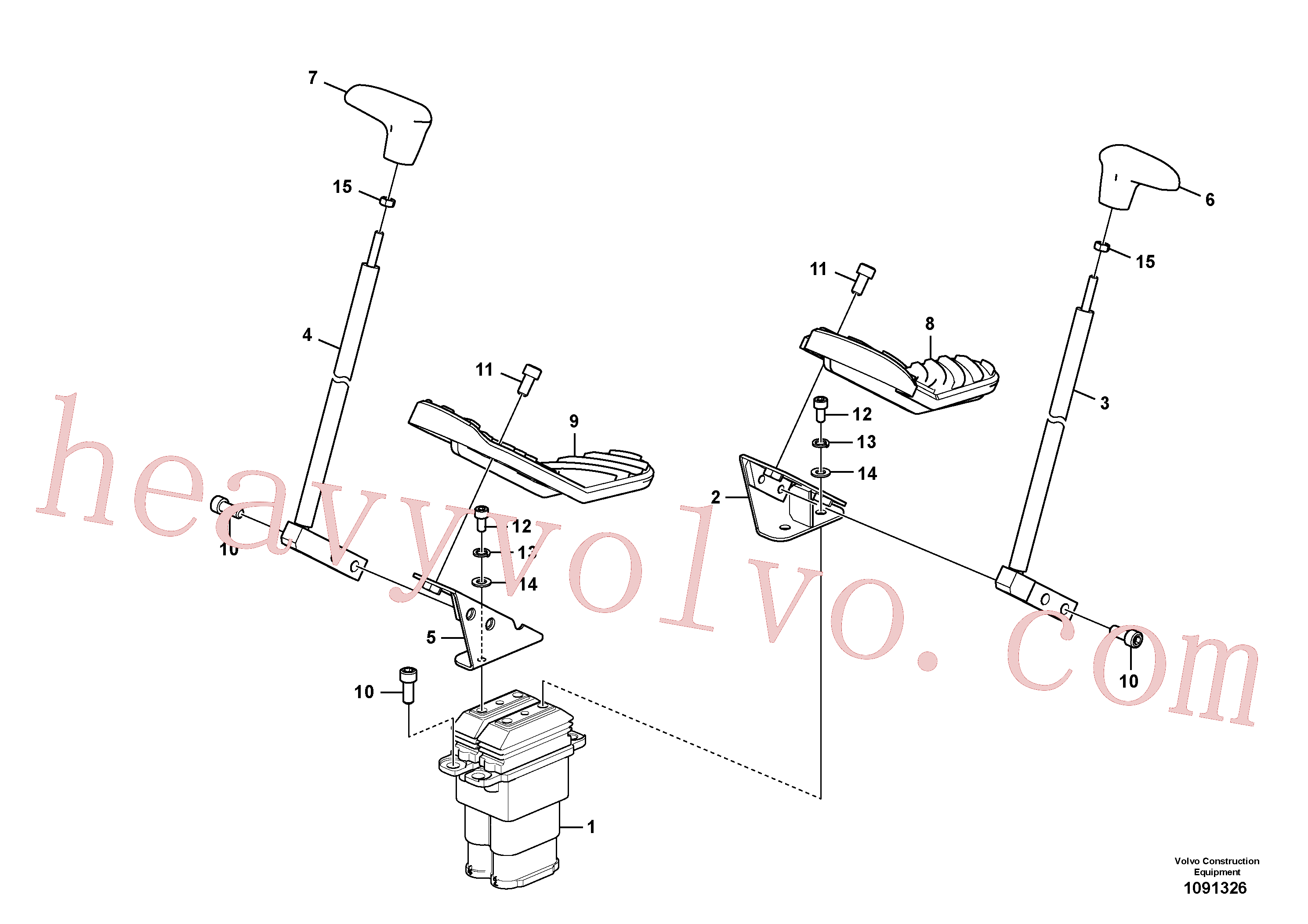 VOE14627768 for Volvo Remote control valve pedal with fitting parts(1091326 assembly)