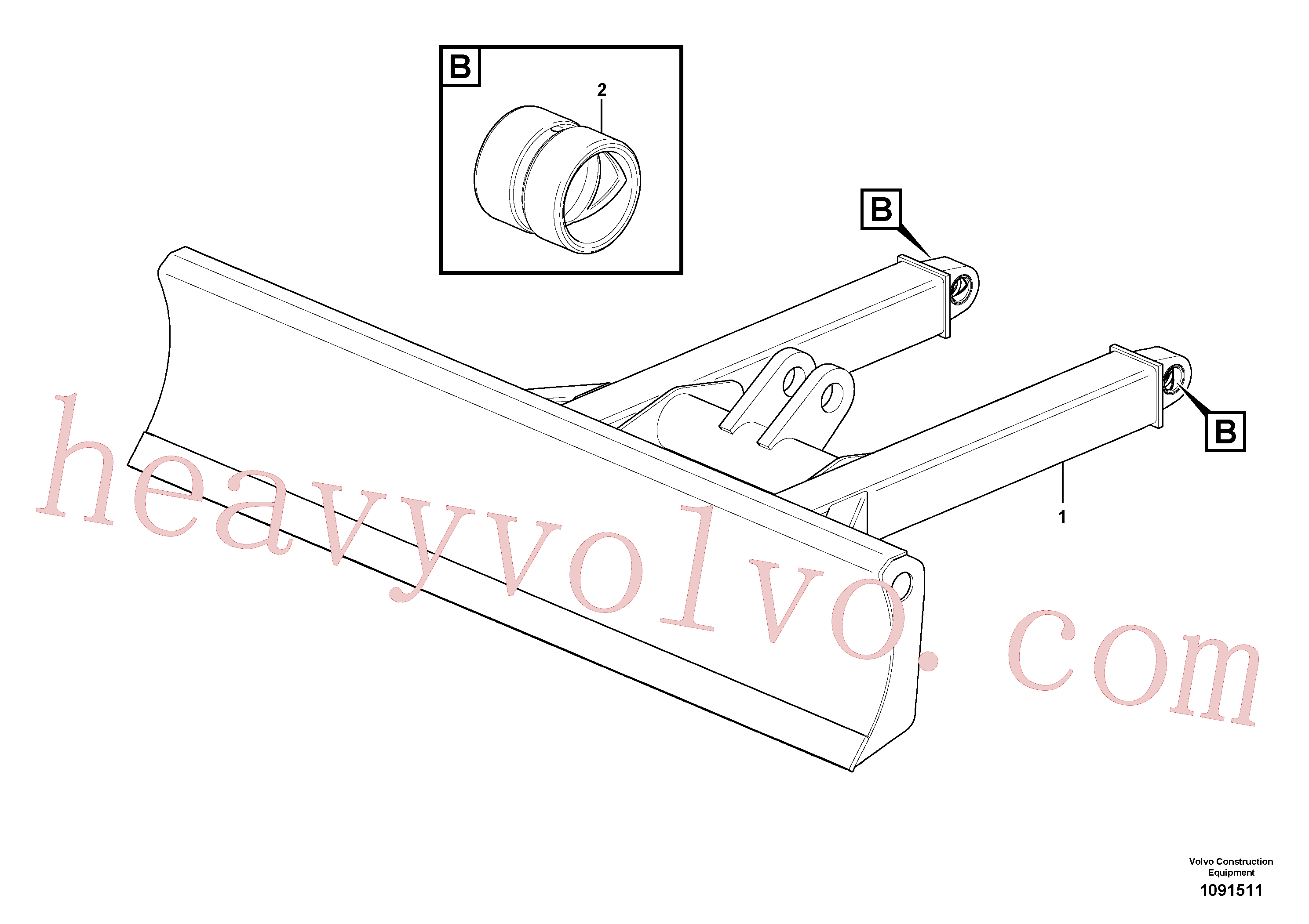 PJ3870304 for Volvo Dozer blade(1091511 assembly)