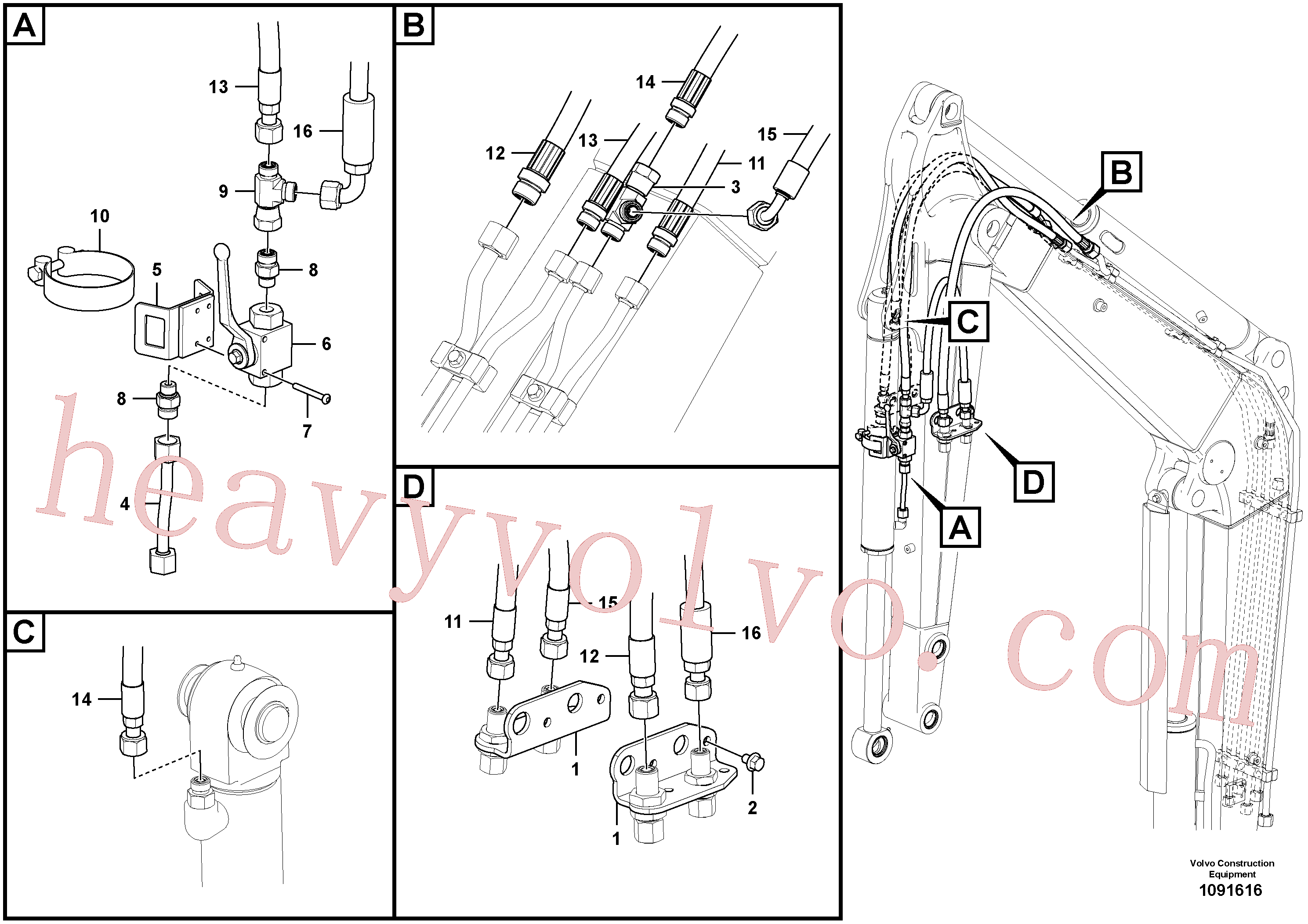 VOE11808936 for Volvo Working hydraulic, dipper arm(1091616 assembly)