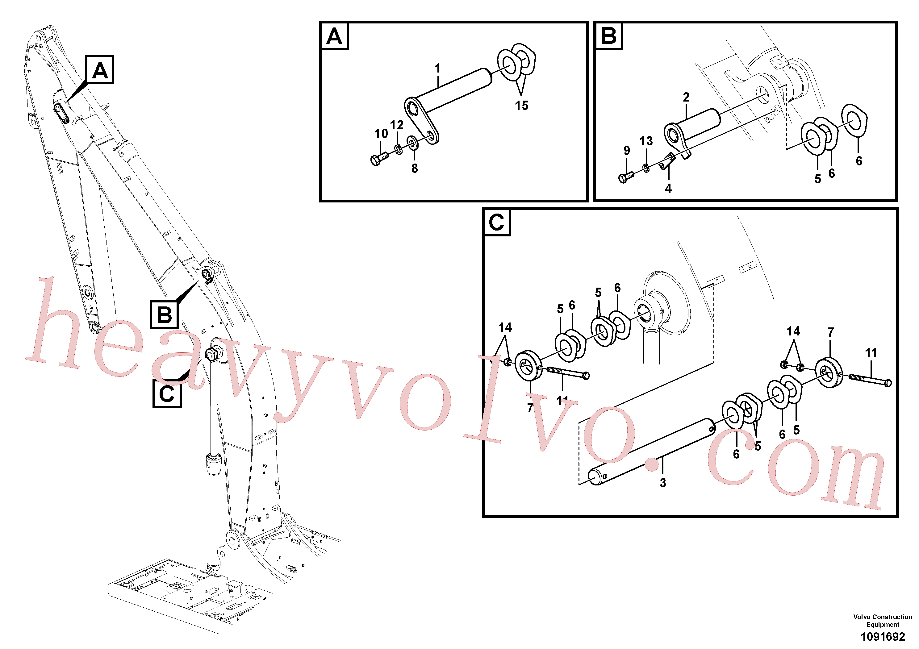 VOE14543190 for Volvo Links to boom(1091692 assembly)