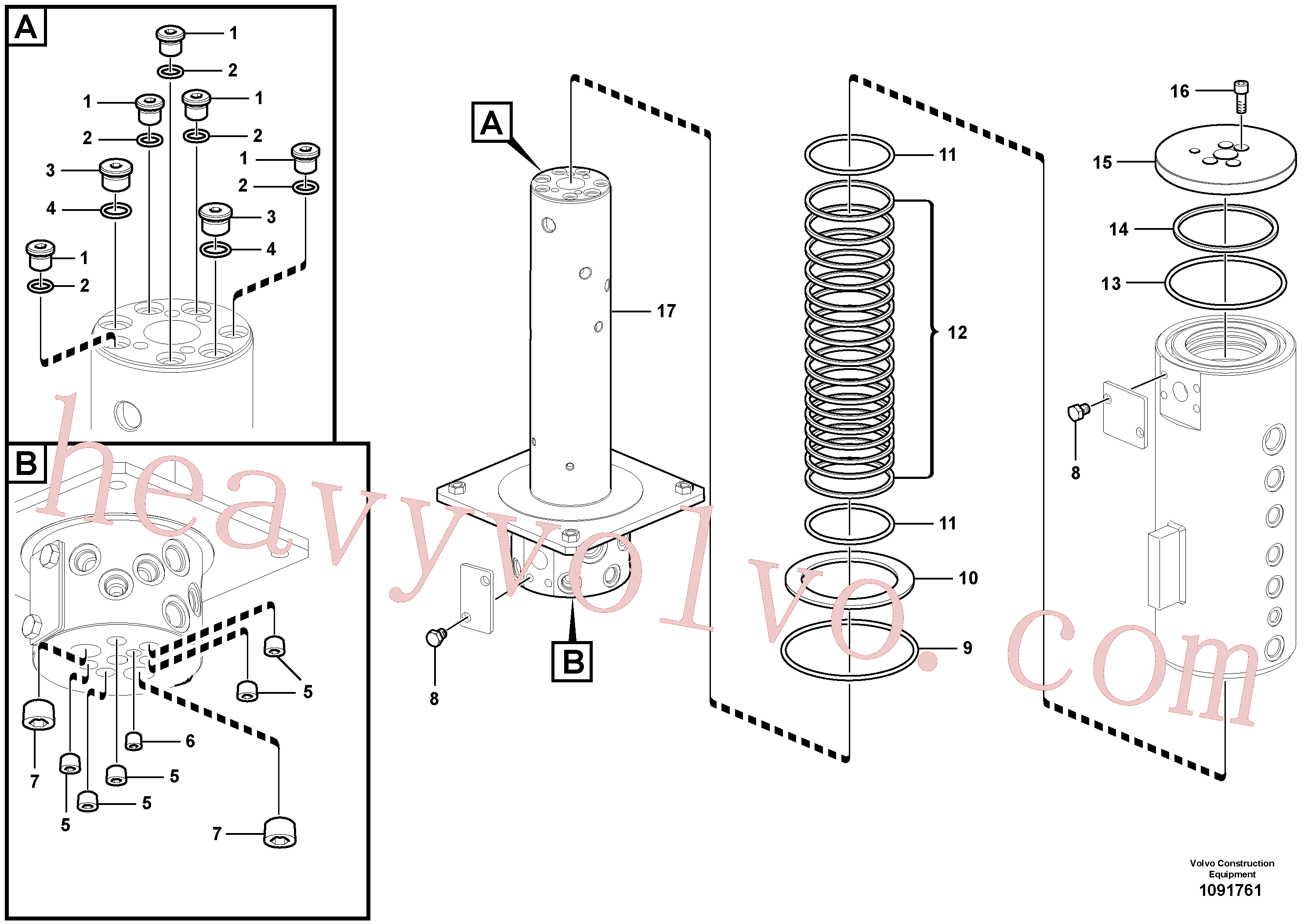 VOE14883862 for Volvo Turning joint(1091761 assembly)