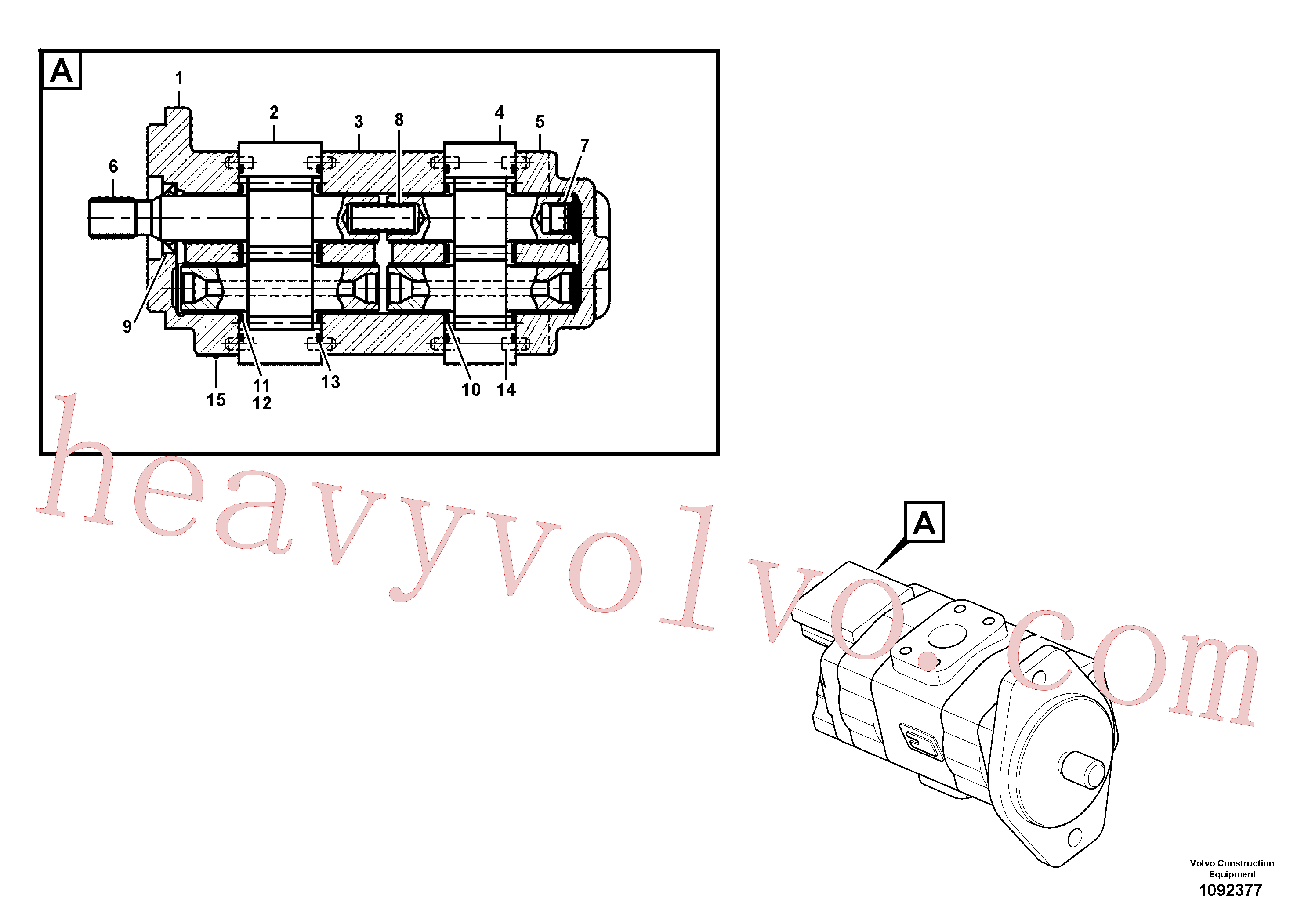 VOE14612102 for Volvo Hydraulic gear pump for quickfit and rotator, Servo pump(1092377 assembly)