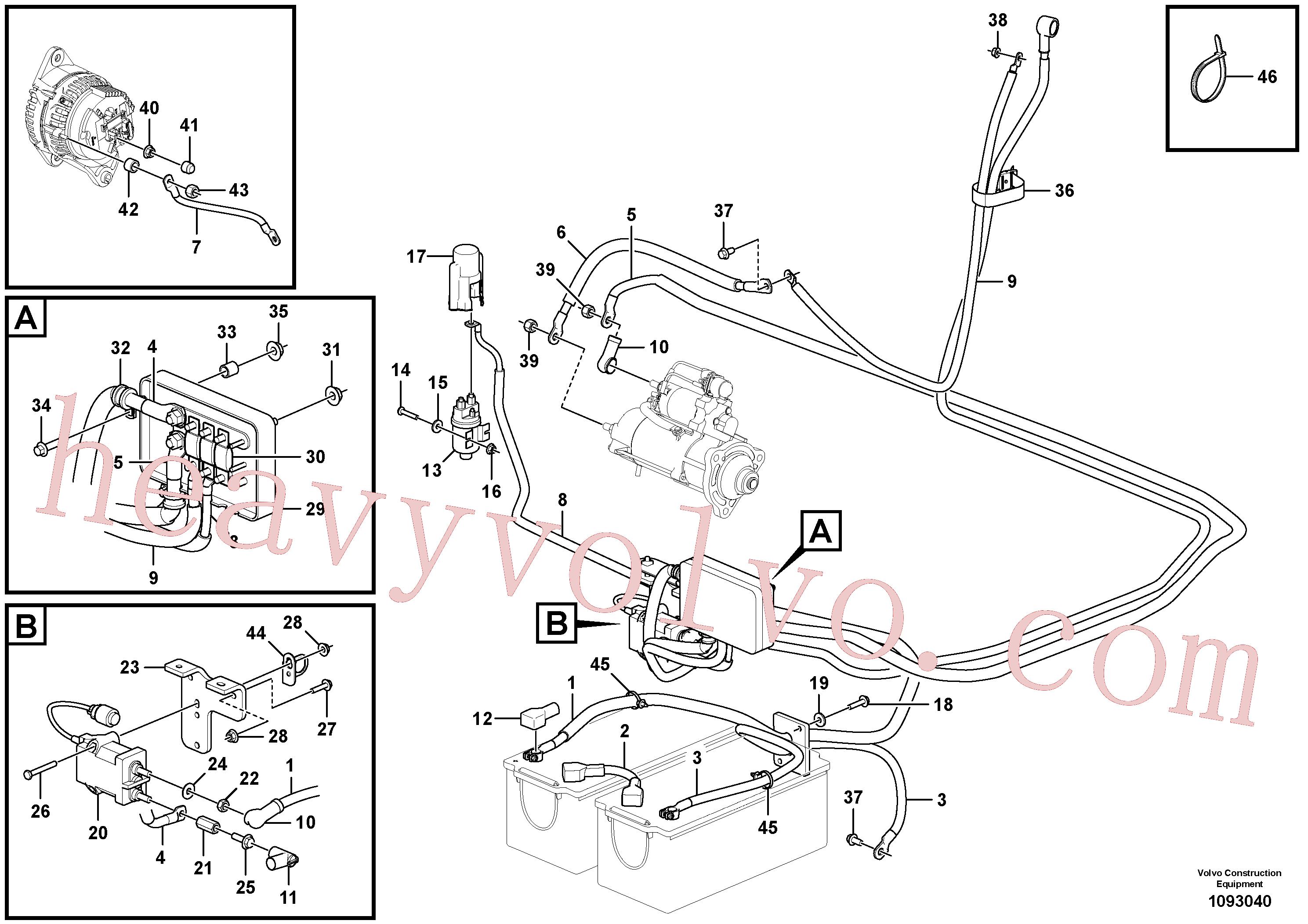 VOE60113547 for Volvo Cables, battery(1093040 assembly)