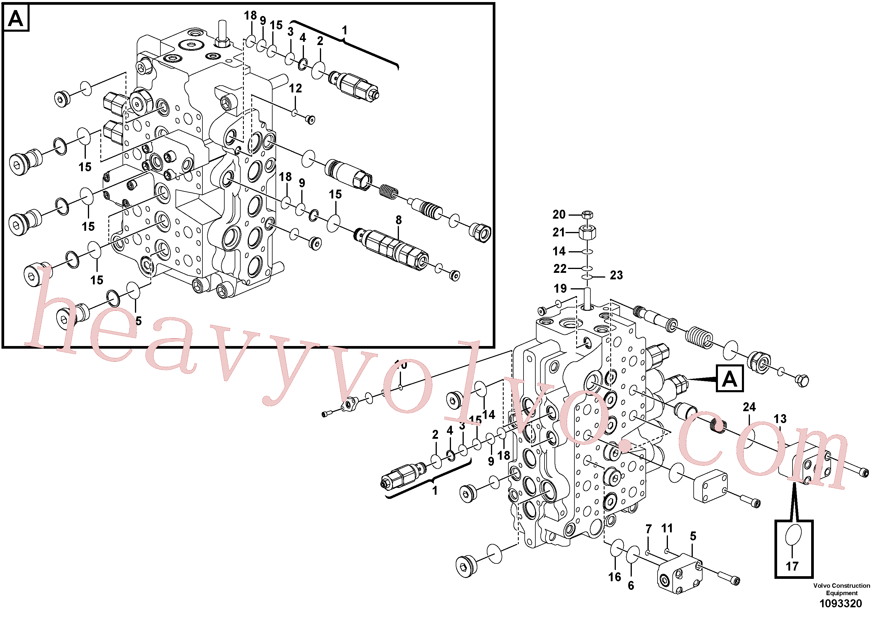 VOE14552412 for Volvo Main control valve(1093320 assembly)