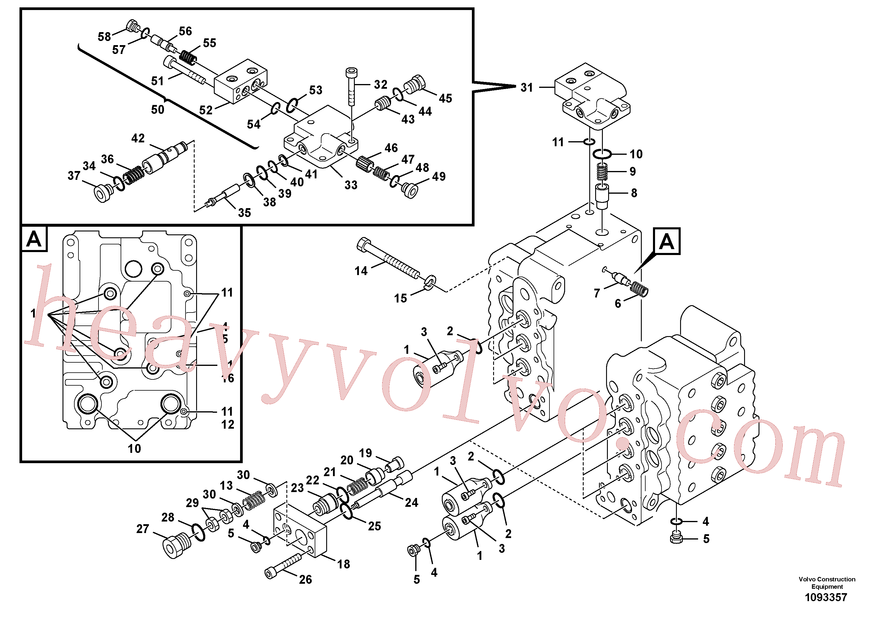 VOE14718298 for Volvo Main control valve, relief valve and boom holding(1093357 assembly)