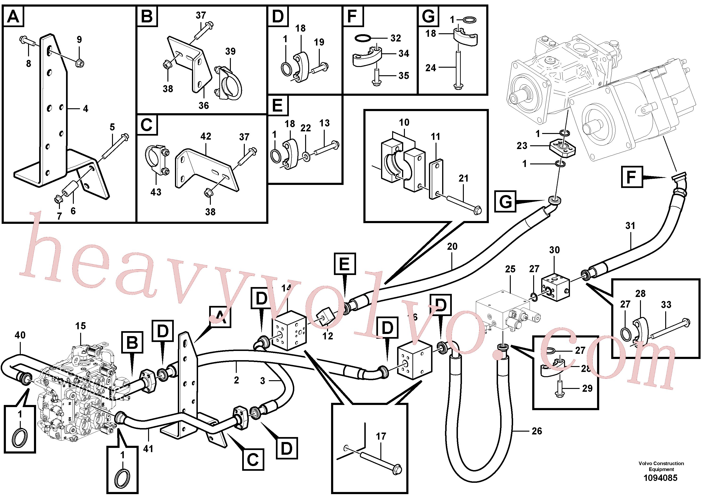 VOE60113121 for Volvo Hydraulic system, feed line(1094085 assembly)