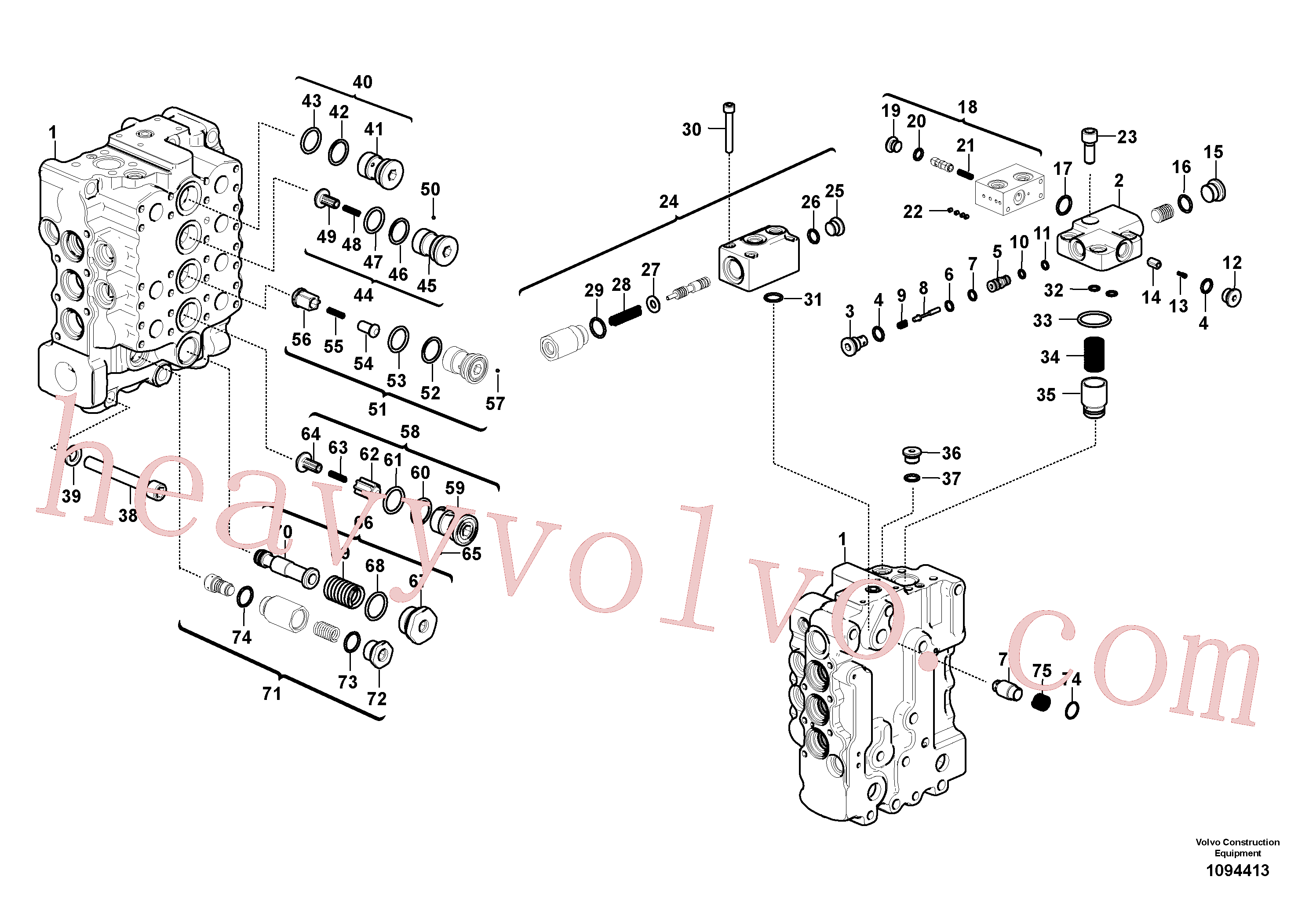 SA7273-10661 for Volvo Main control valve(1094413 assembly)