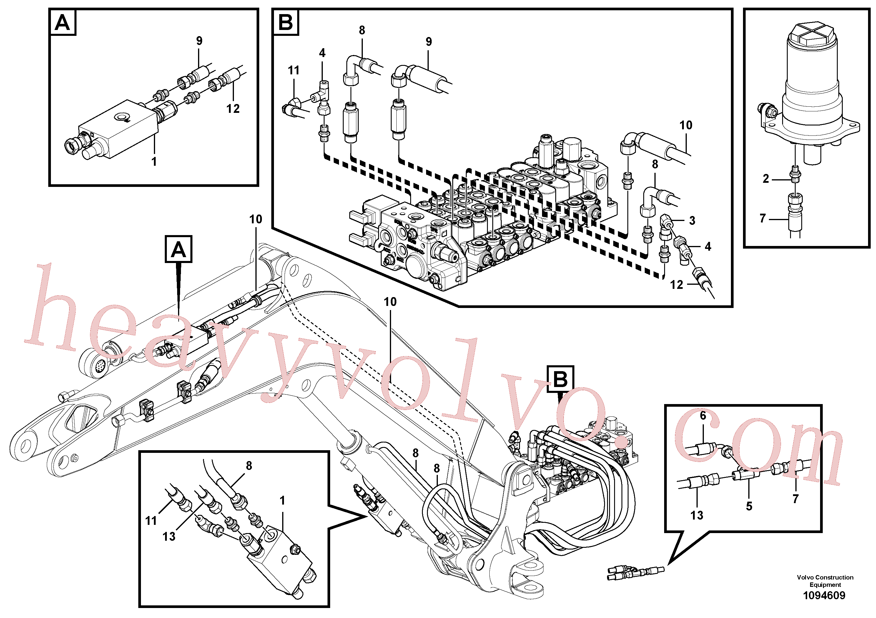 VOE15114421 for Volvo Working hydraulics, valves(1094609 assembly)