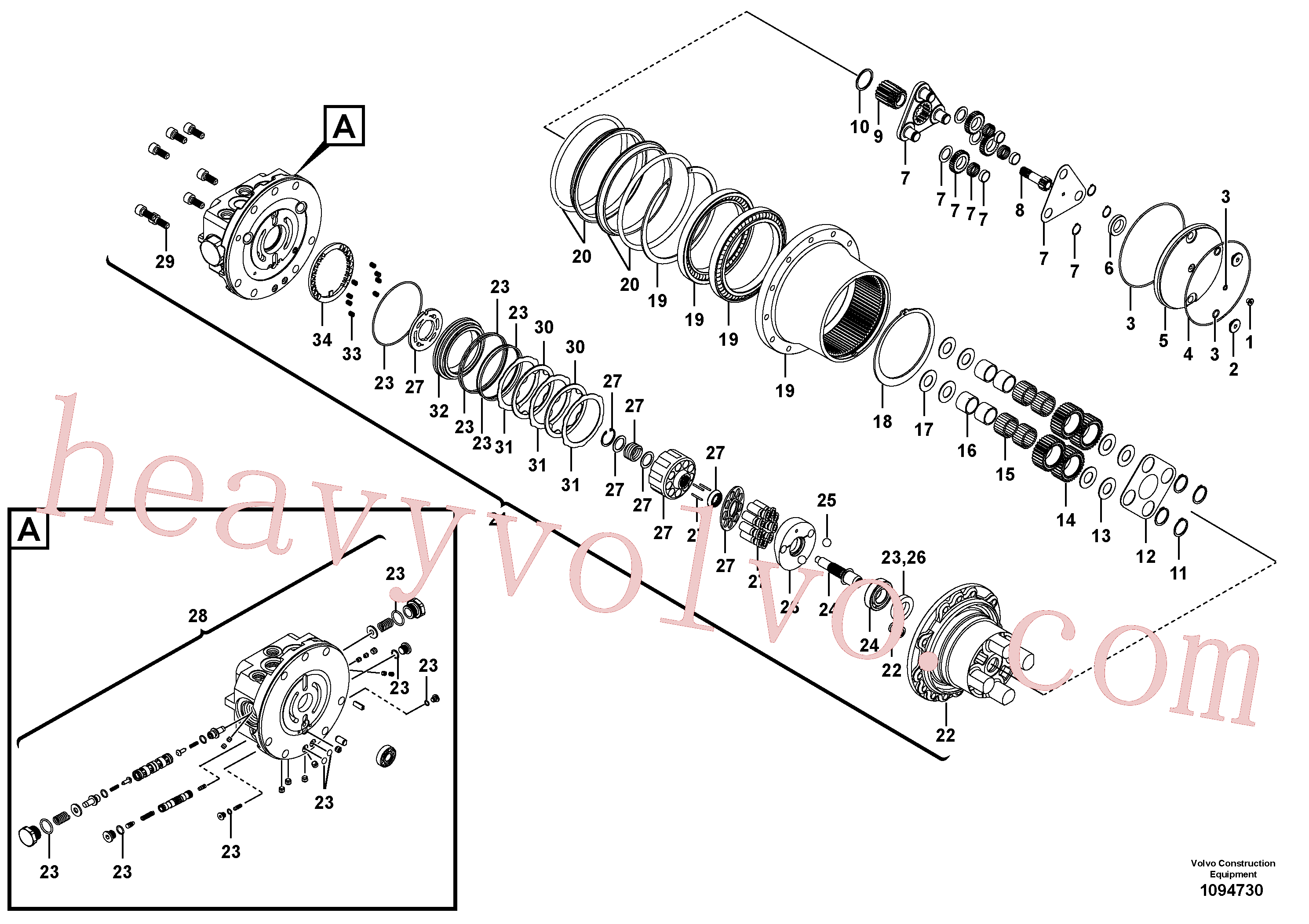 VOE17463149 for Volvo Travel motor(1094730 assembly)