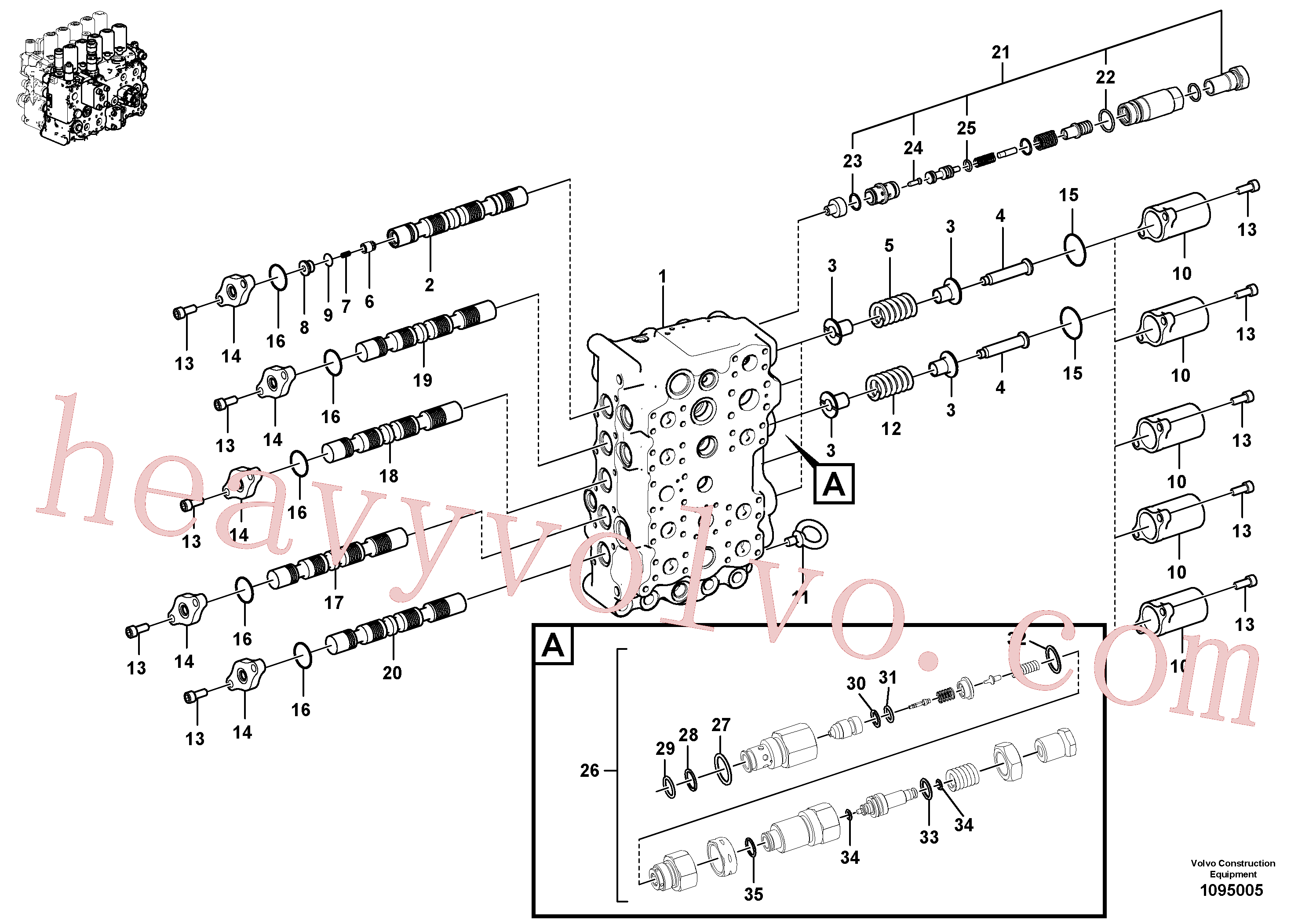 VOE14573737 for Volvo Main control valve(1095005 assembly)