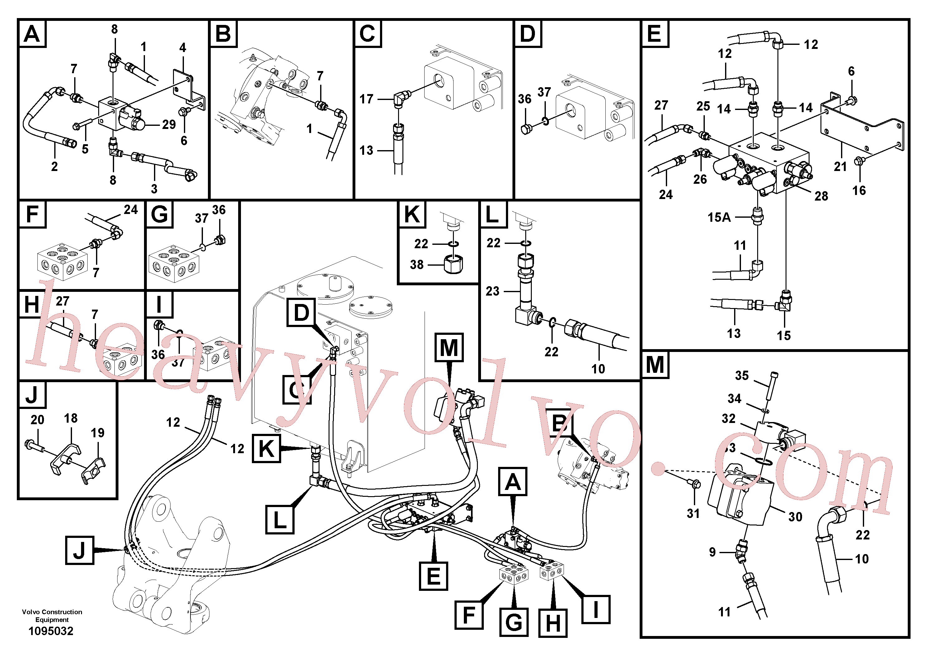 VOE14519723 for Volvo Working hydraulic, slope and rotator on upper frame(1095032 assembly)