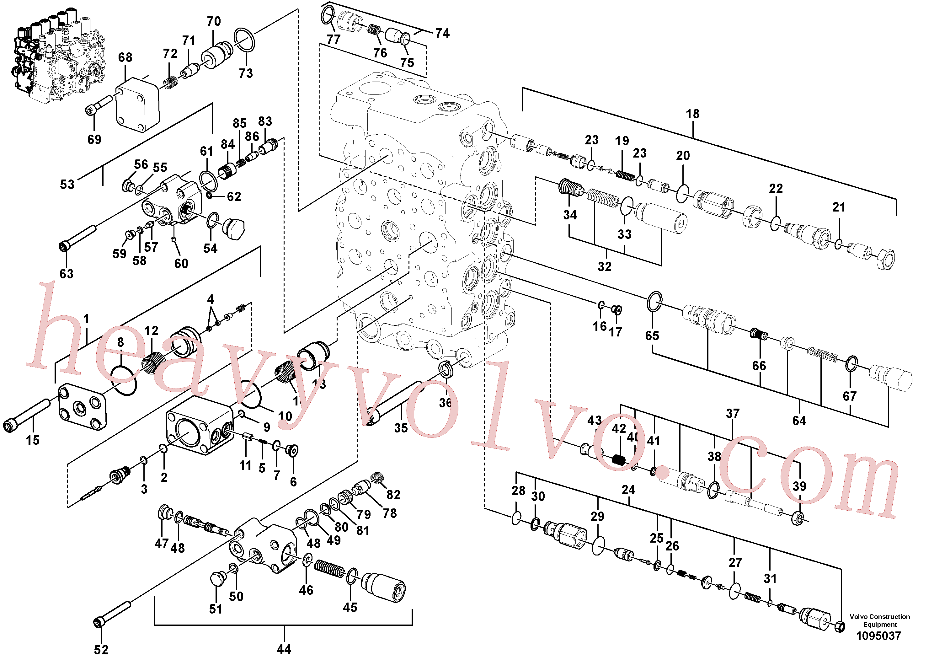 VOE14883844 for Volvo Main control valve(1095037 assembly)