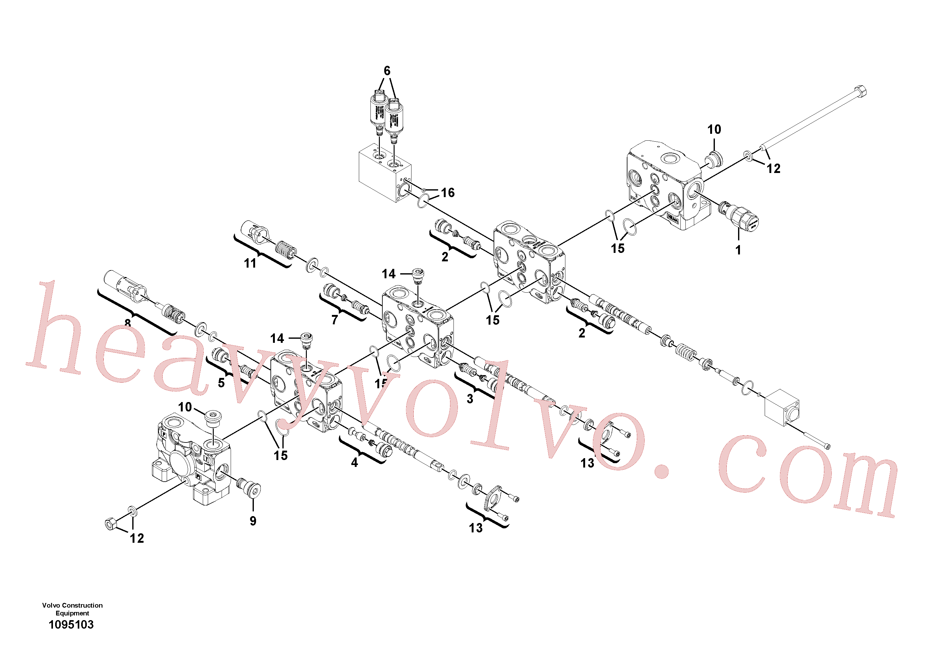 VOE11370783 for Volvo Control valve(1095103 assembly)