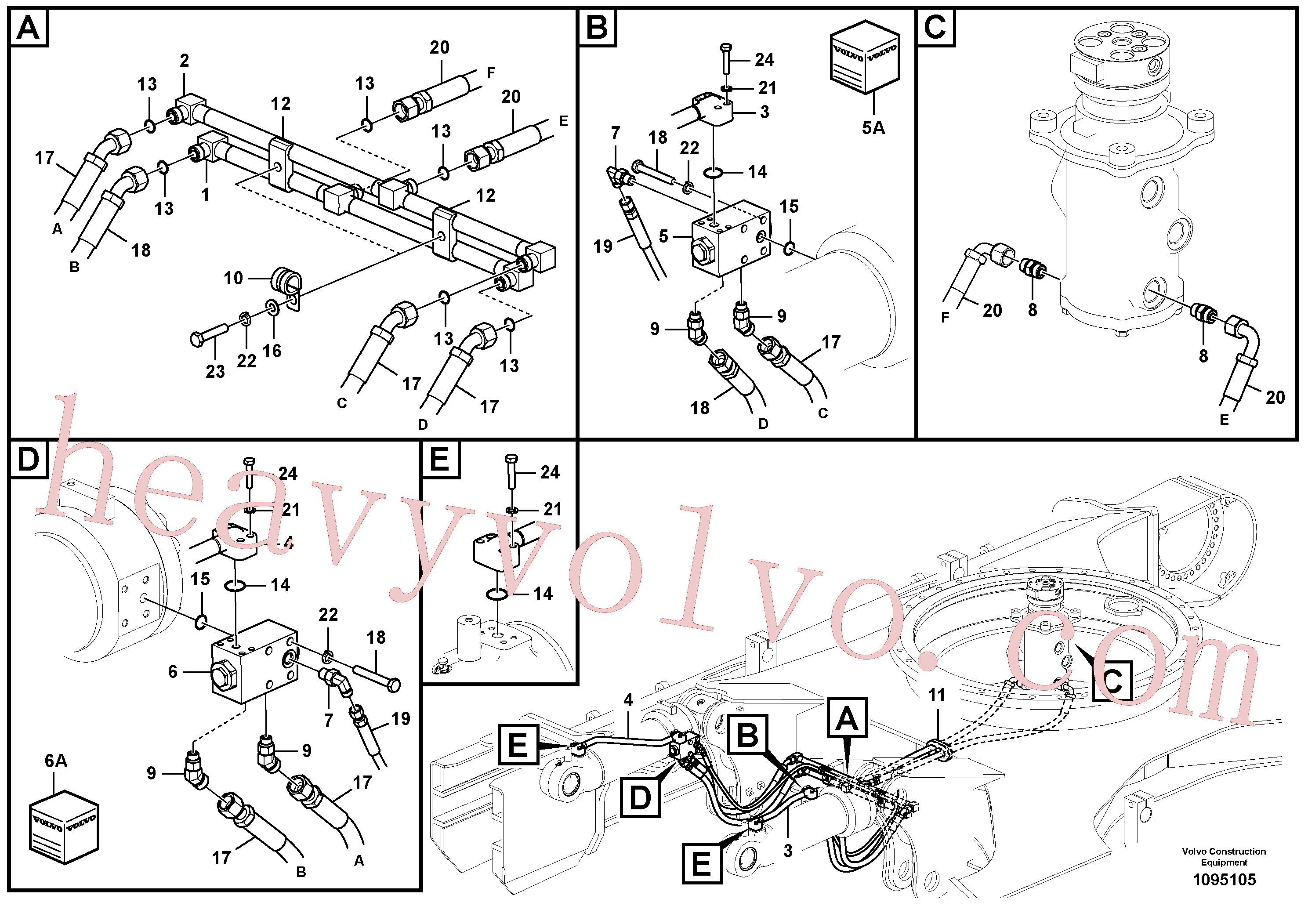 VOE997440 for Volvo Working hydraulic, dozer blade(1095105 assembly)