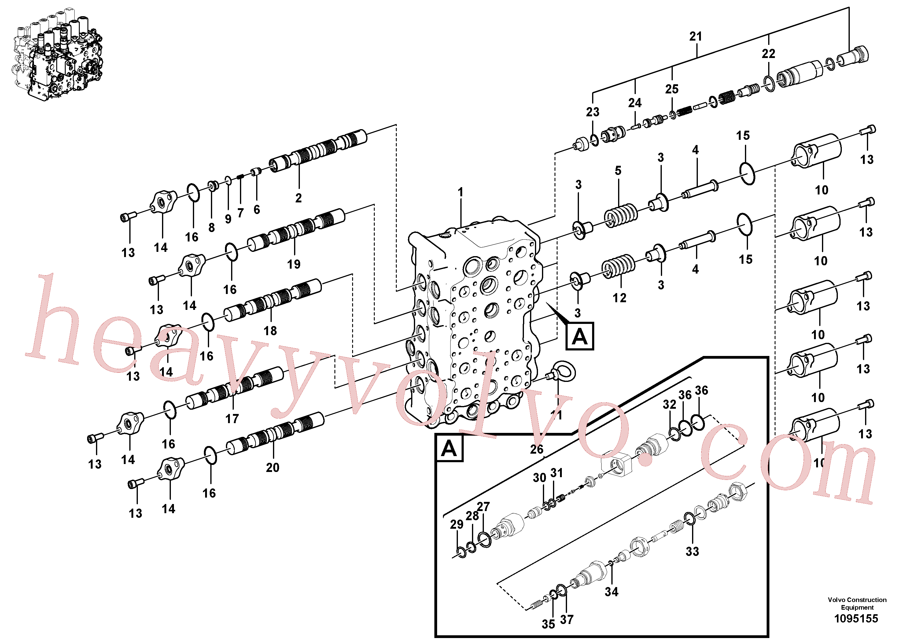 VOE14573737 for Volvo Main control valve(1095155 assembly)