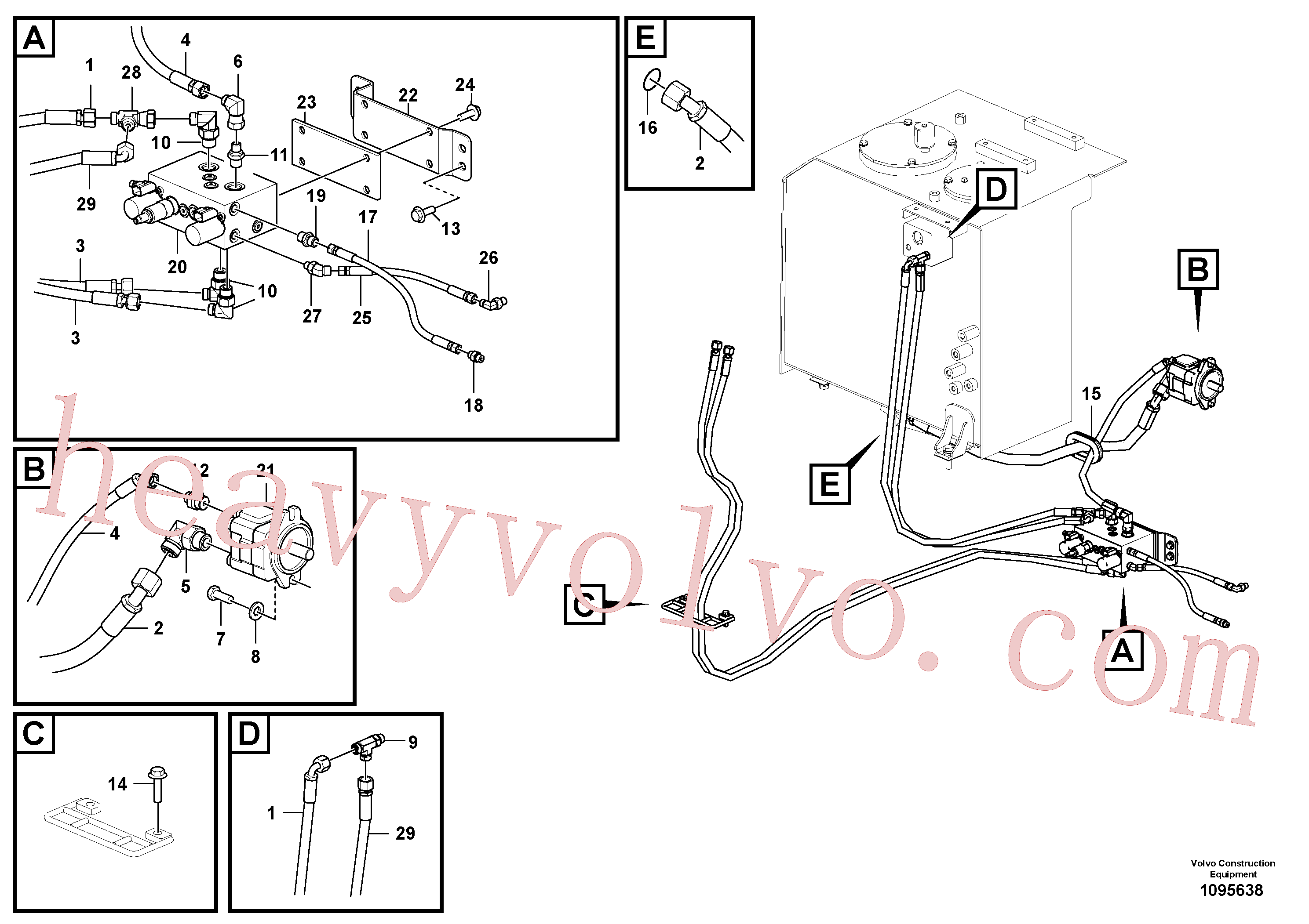 VOE14680565 for Volvo Working hydraulic, slope and rotator on upper frame(1095638 assembly)