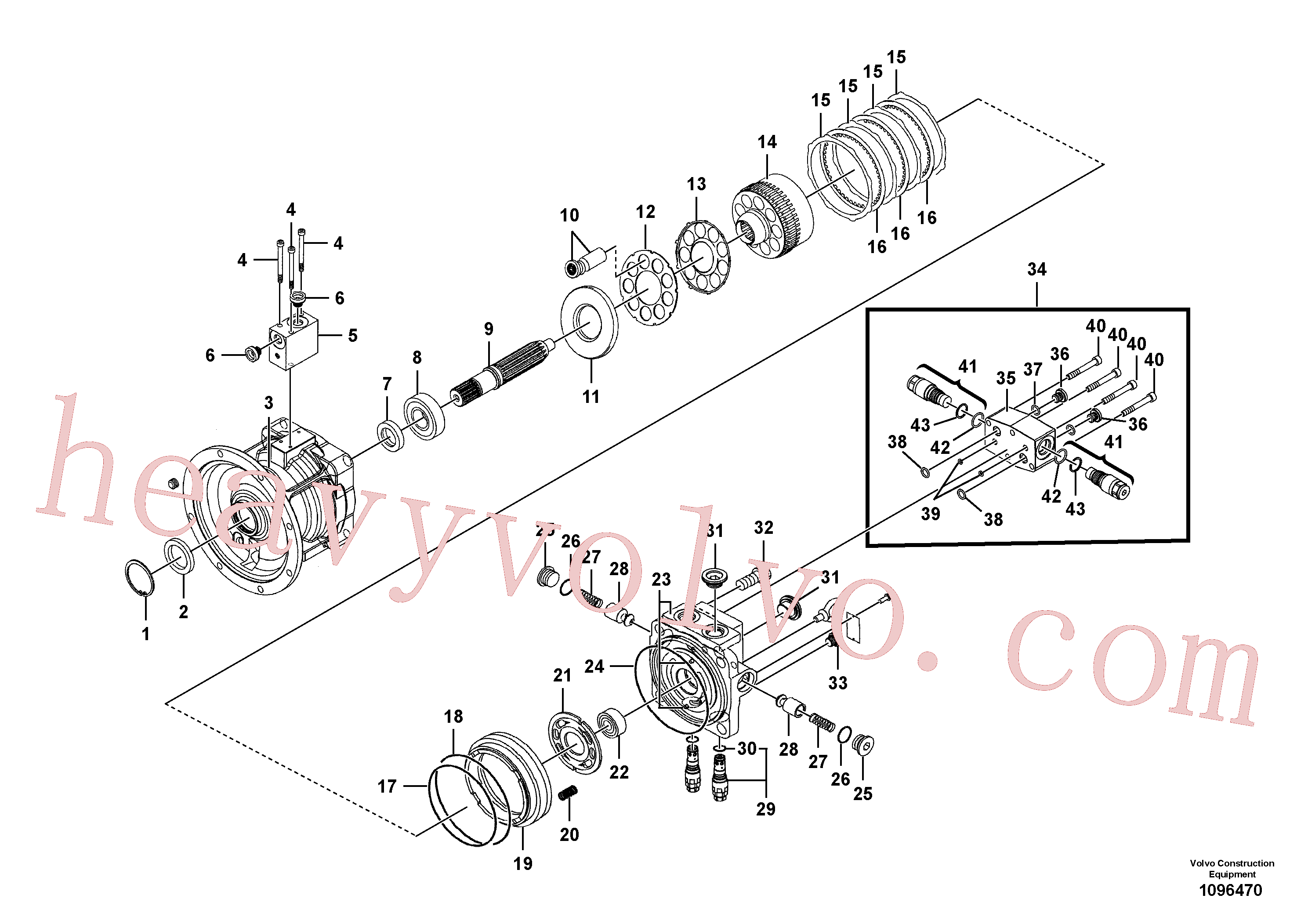 VOE14512953 for Volvo Swing motor(1096470 assembly)