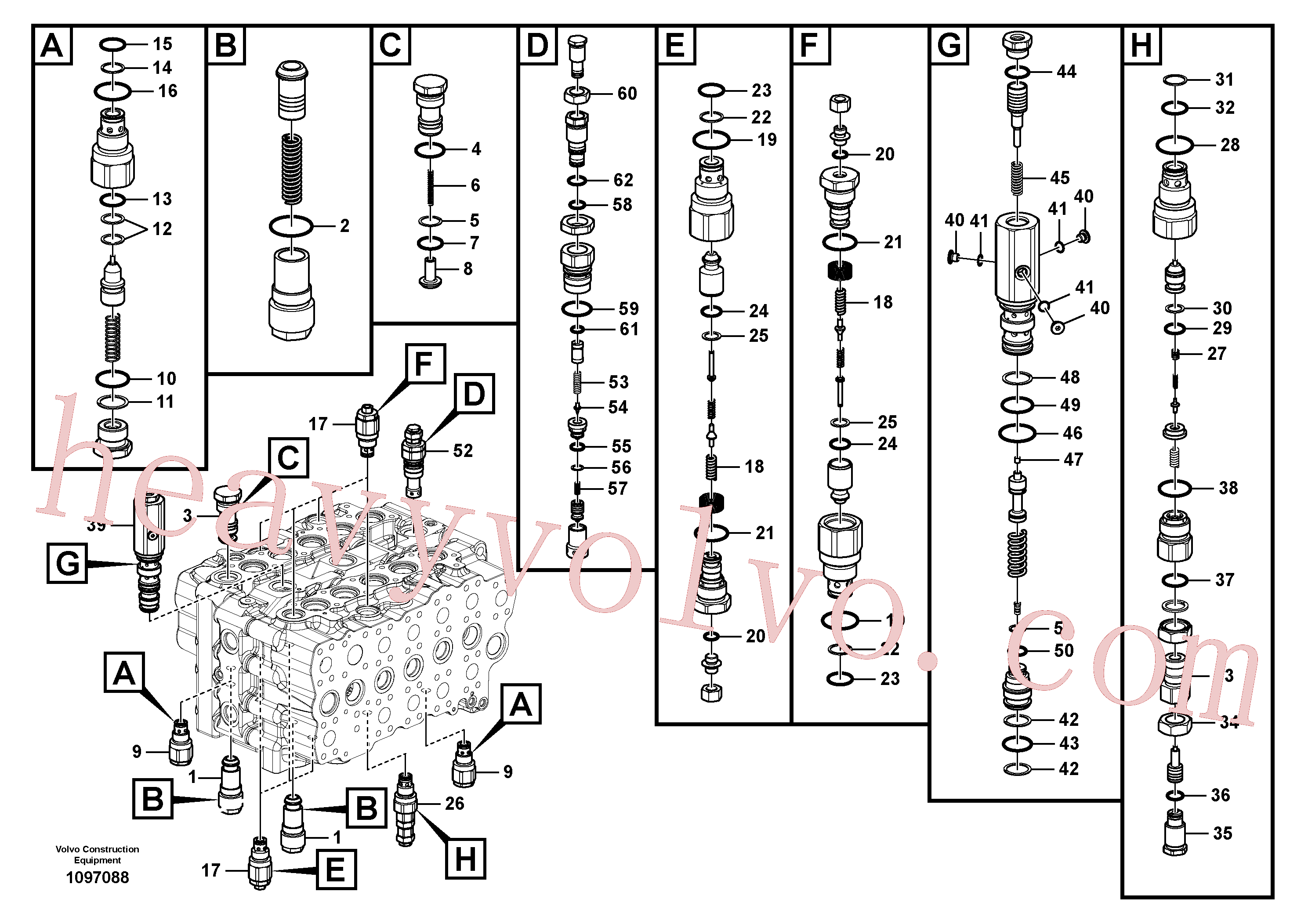 VOE14634178 for Volvo Main control valve(1097088 assembly)