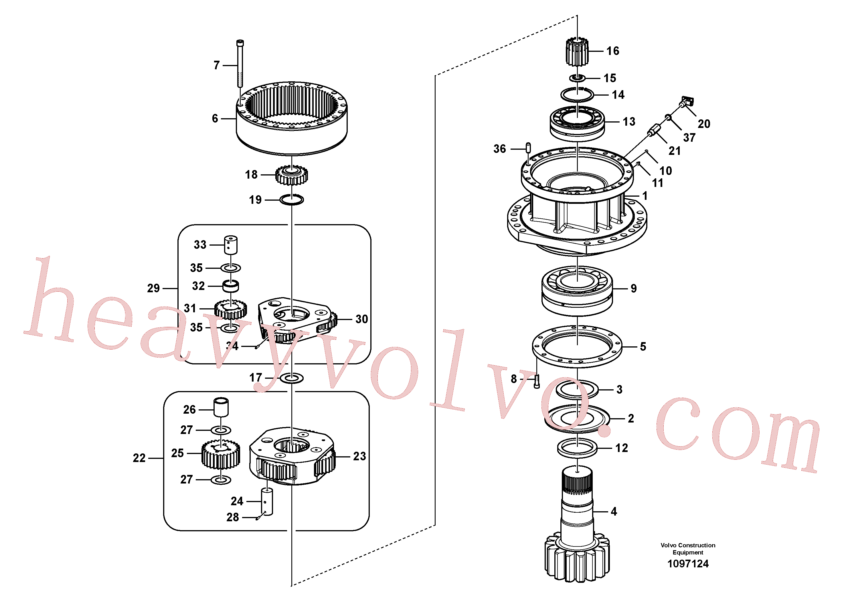 VOE14547271 for Volvo Swing gearbox(1097124 assembly)