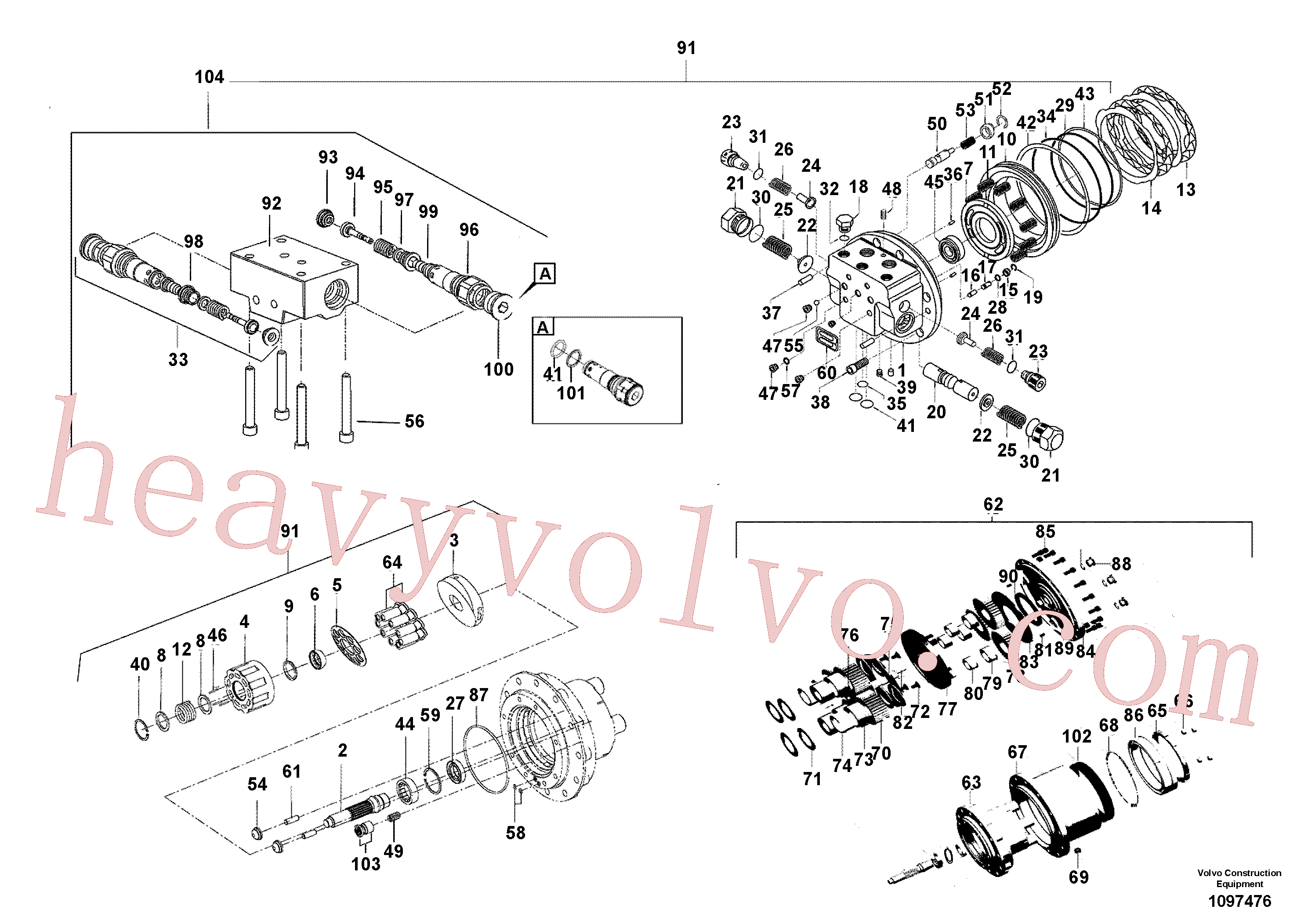 VOE14526578 for Volvo Travel motor(1097476 assembly)