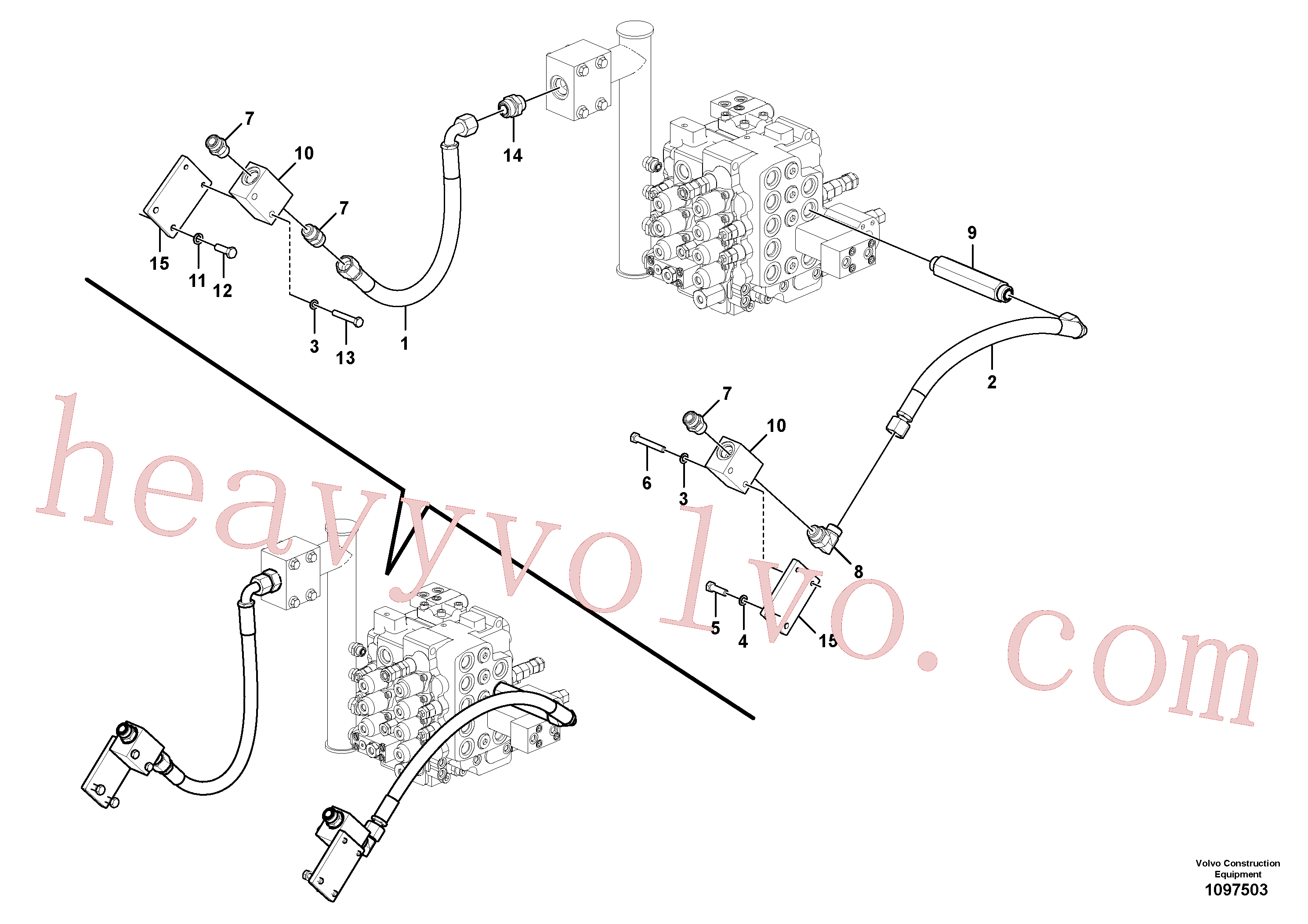 VOE936354 for Volvo Working hydraulic, hammer and shear for upper(1097503 assembly)