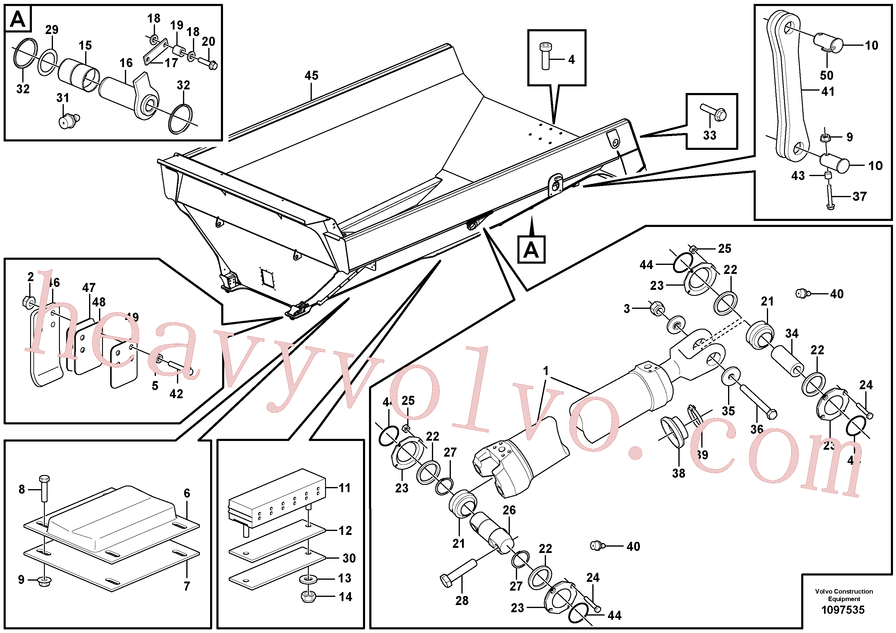 VOE60110026 for Volvo Dumper basket with fitting parts(1097535 assembly)