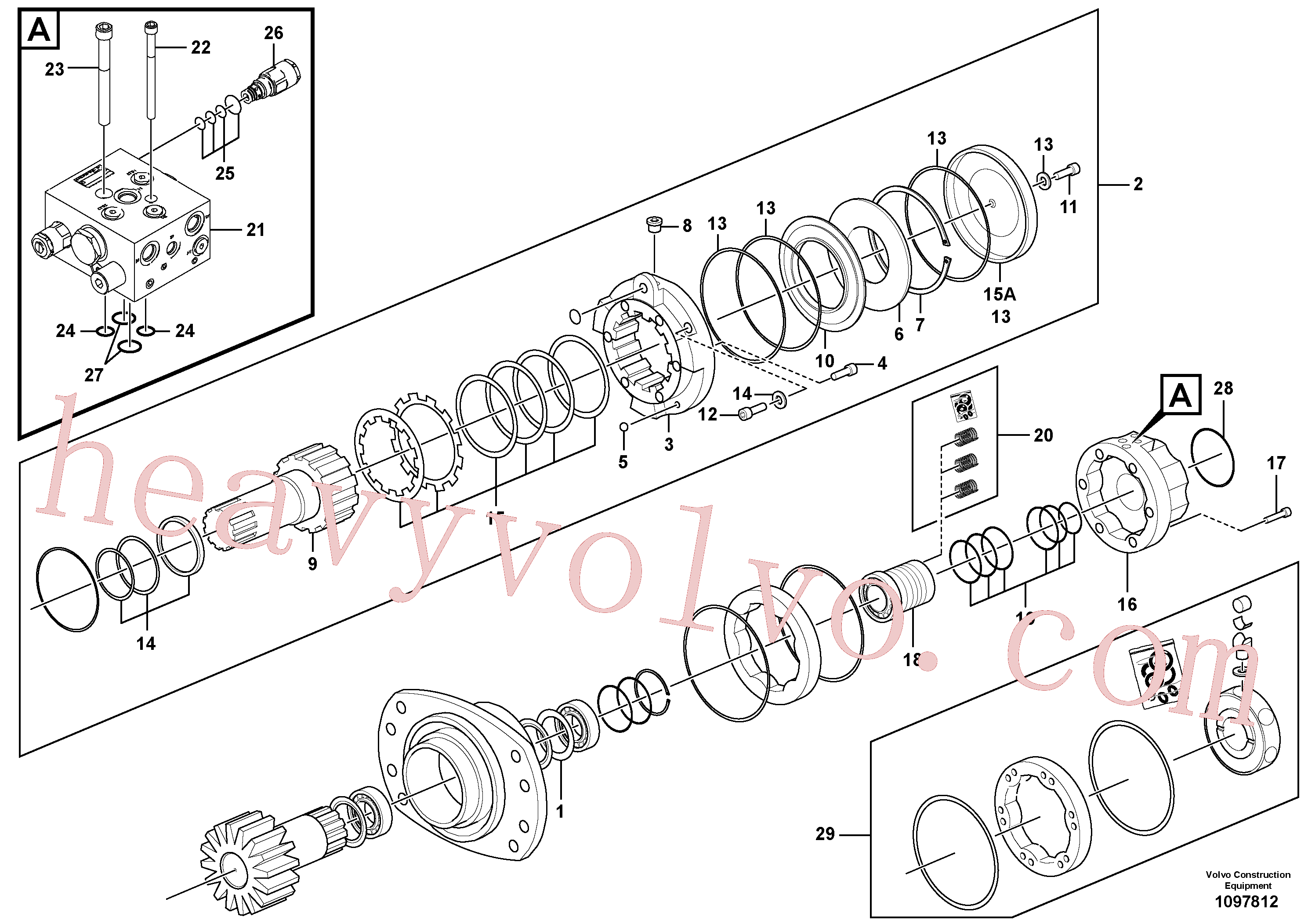 VOE14527094 for Volvo Swing motor(1097812 assembly)