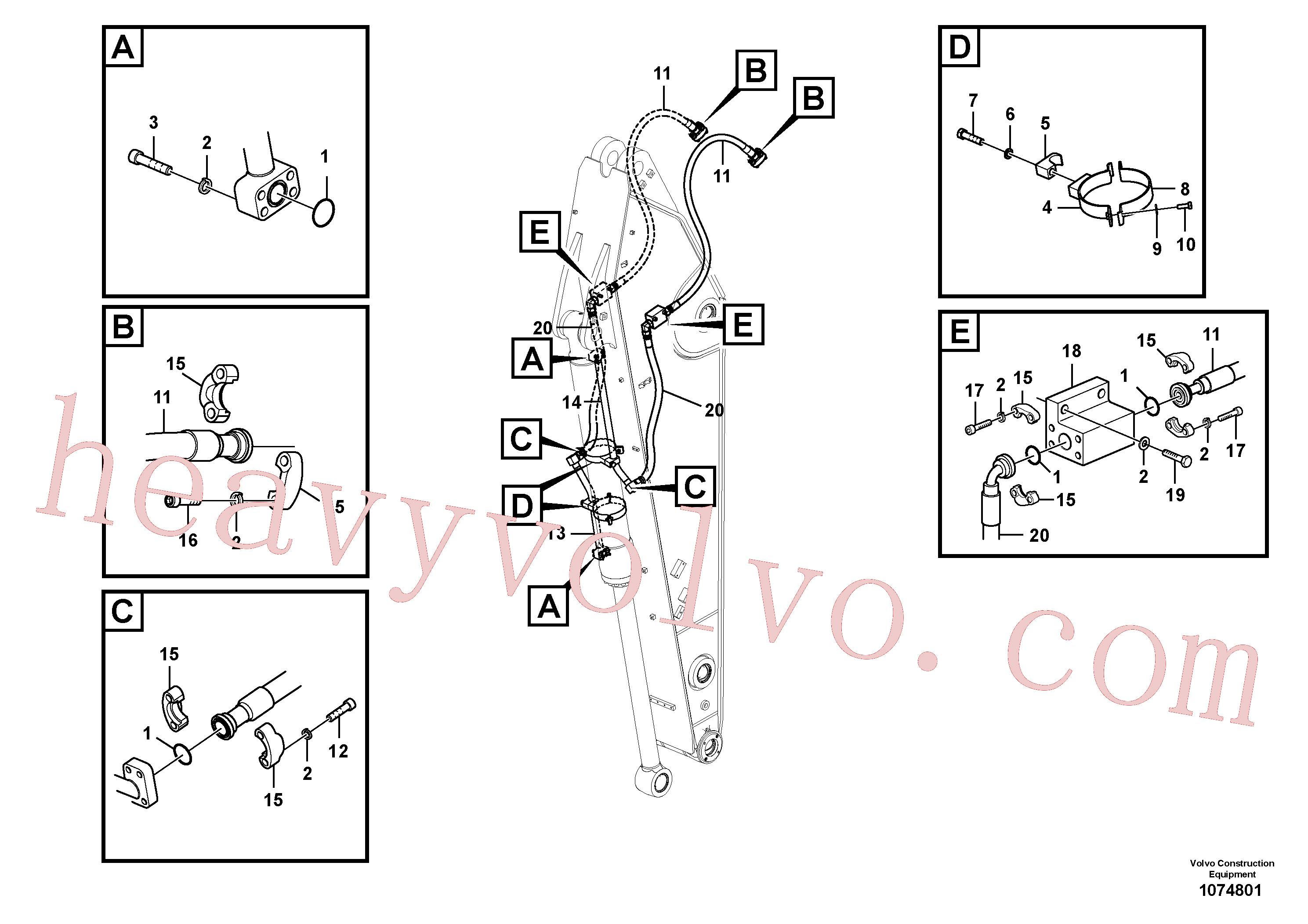 VOE14678112 for Volvo Working hydraulic, bucket cylinder on dipper arm(1098190 assembly)