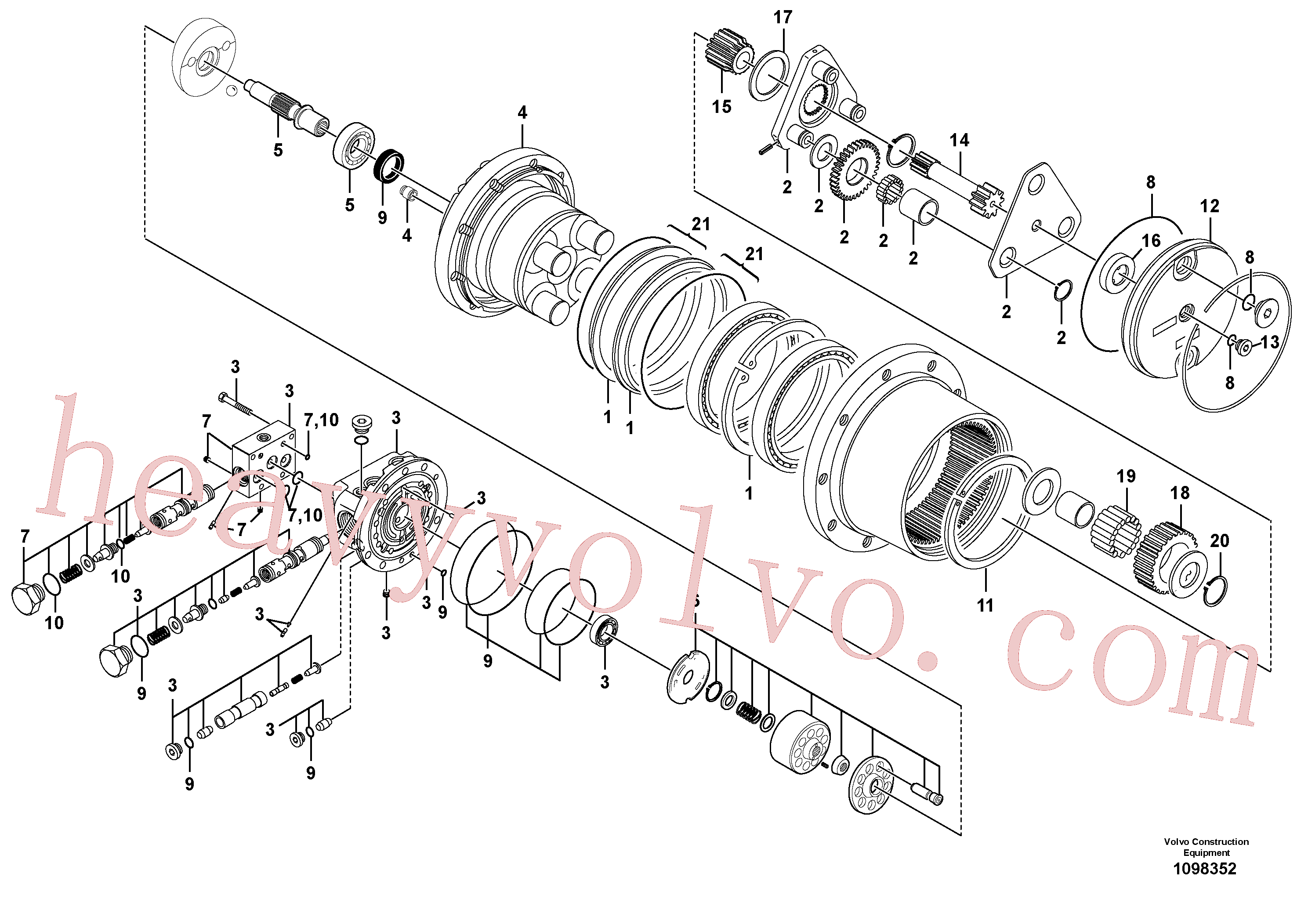 VOE17463149 for Volvo Travel motor(1098352 assembly)