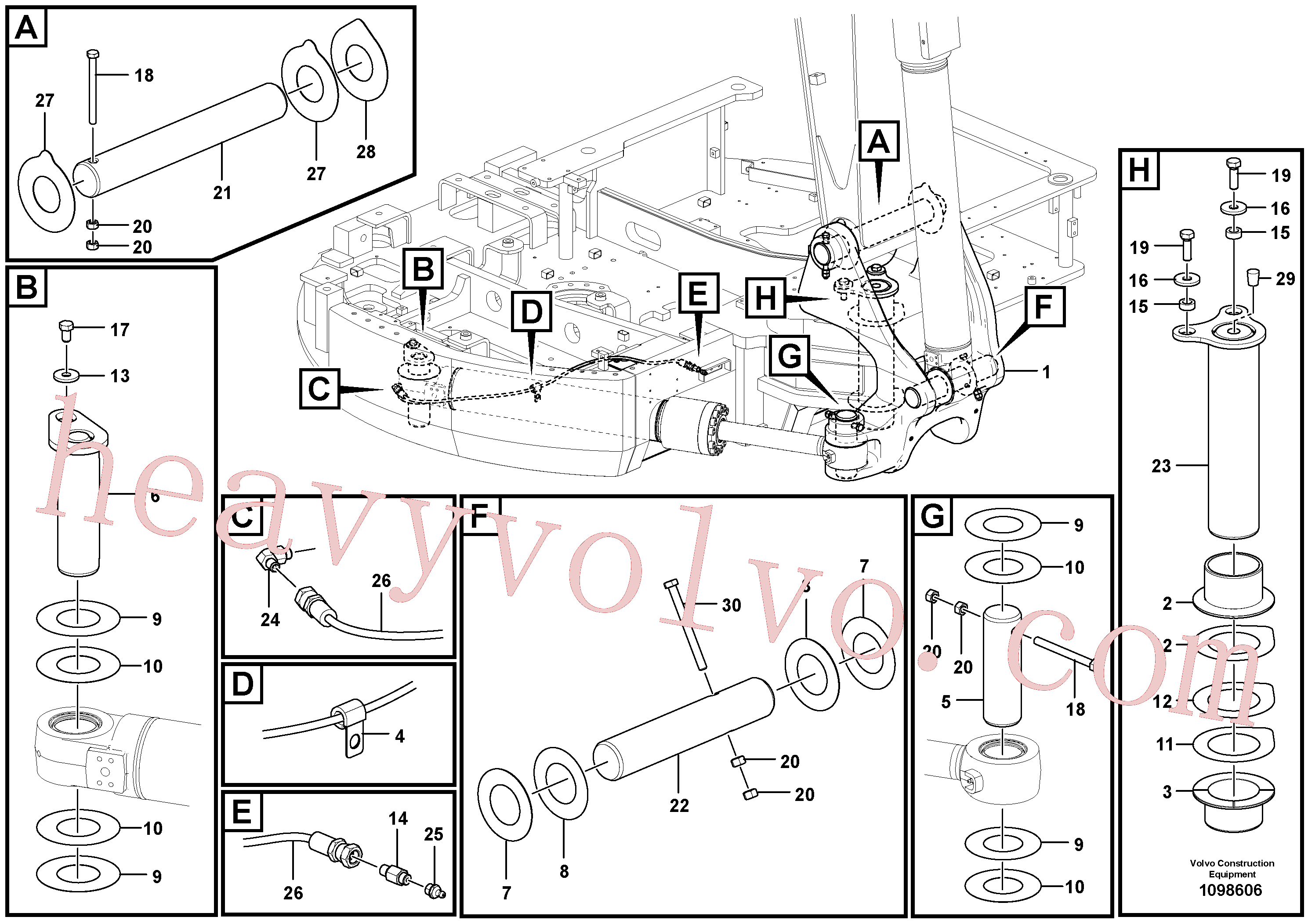 VOE14520903 for Volvo Links to boom(1098606 assembly)