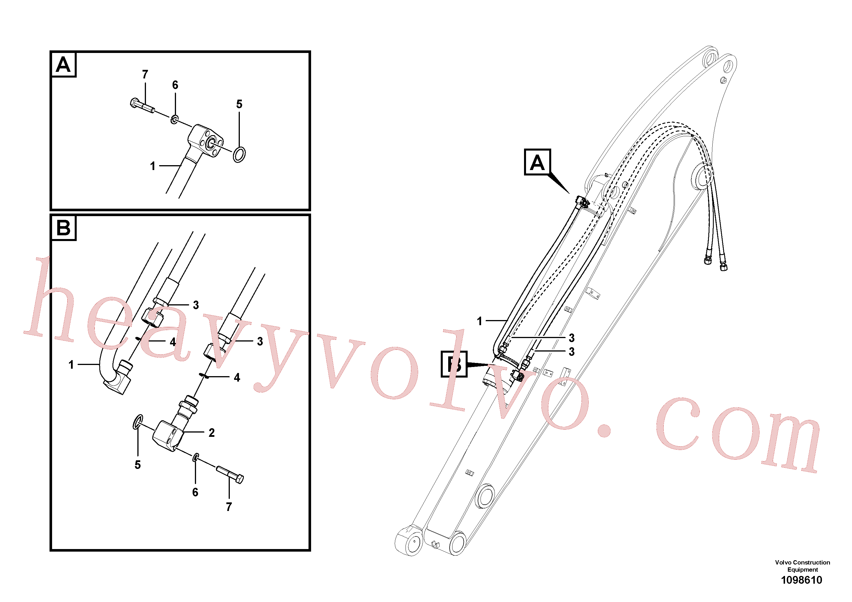 VOE14634376 for Volvo Working hydraulic, bucket cylinder on dipper arm(1098610 assembly)