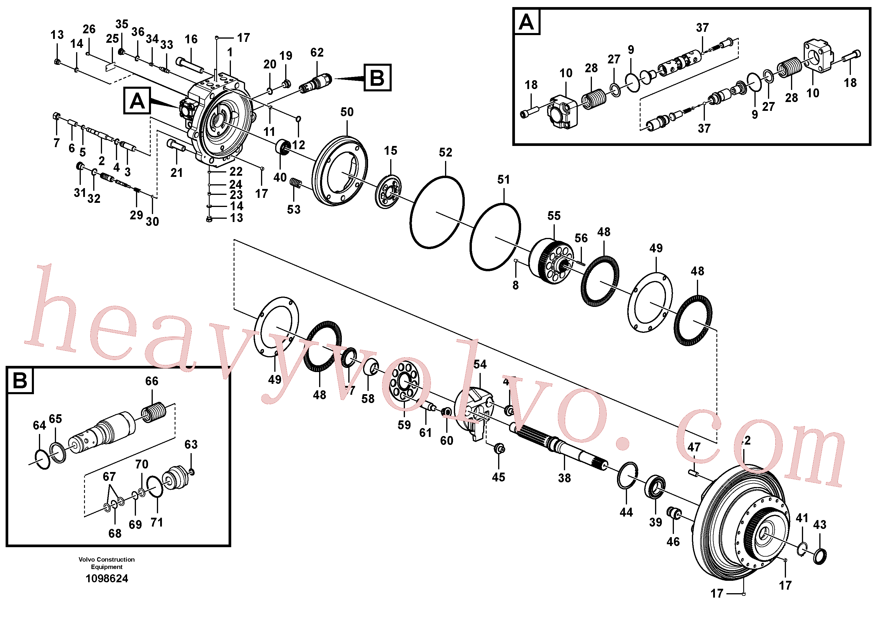 VOE14565334 for Volvo Travel motor(1098624 assembly)