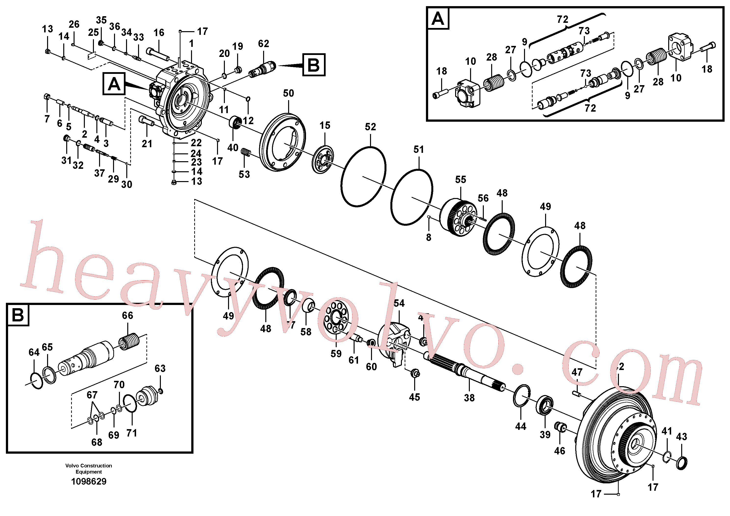 VOE14551797 for Volvo Travel motor(1098629 assembly)